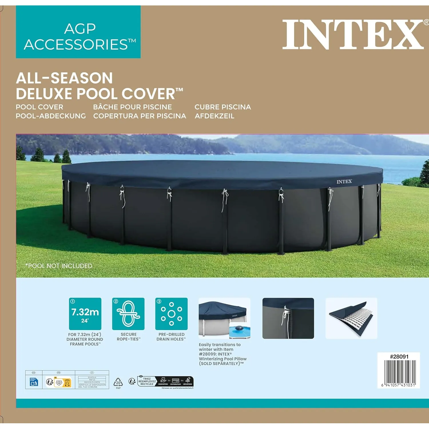 Intex 28091 Deluxe Abdeckplane rund 732x20cm