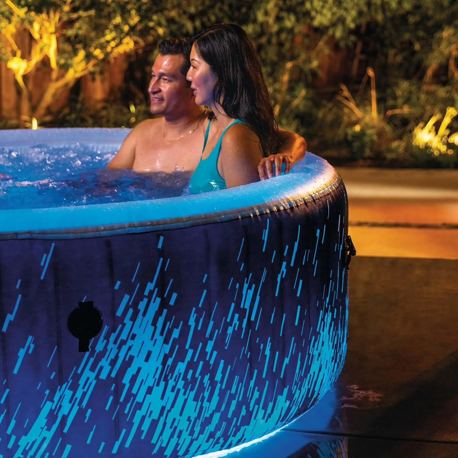 Intex 28494NP Whirlpool Glow Deluxe Round Bubble SPA Set 196x71cm App Steuerung