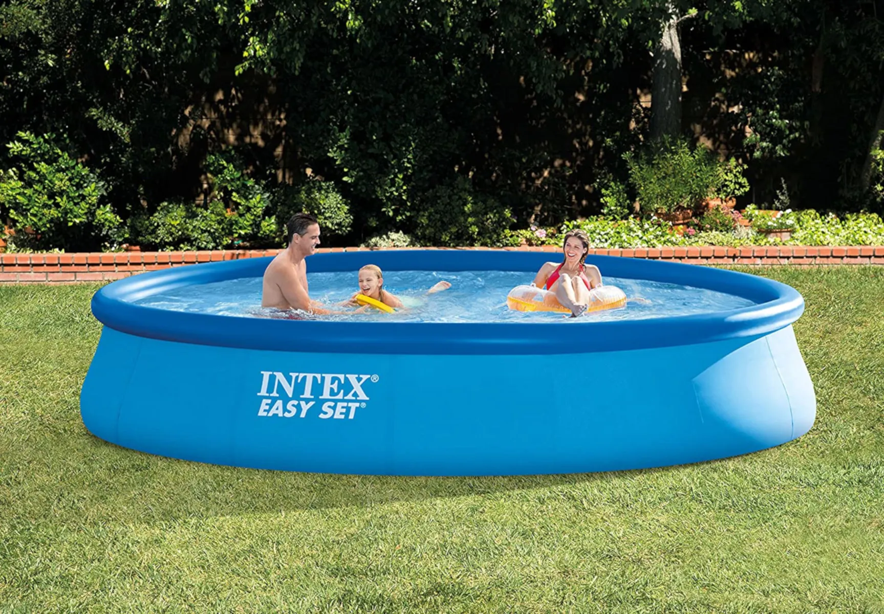 INTEX 28158GN - Easy Set Pool (457x84cm) + aufblasbare Schwimmtiere