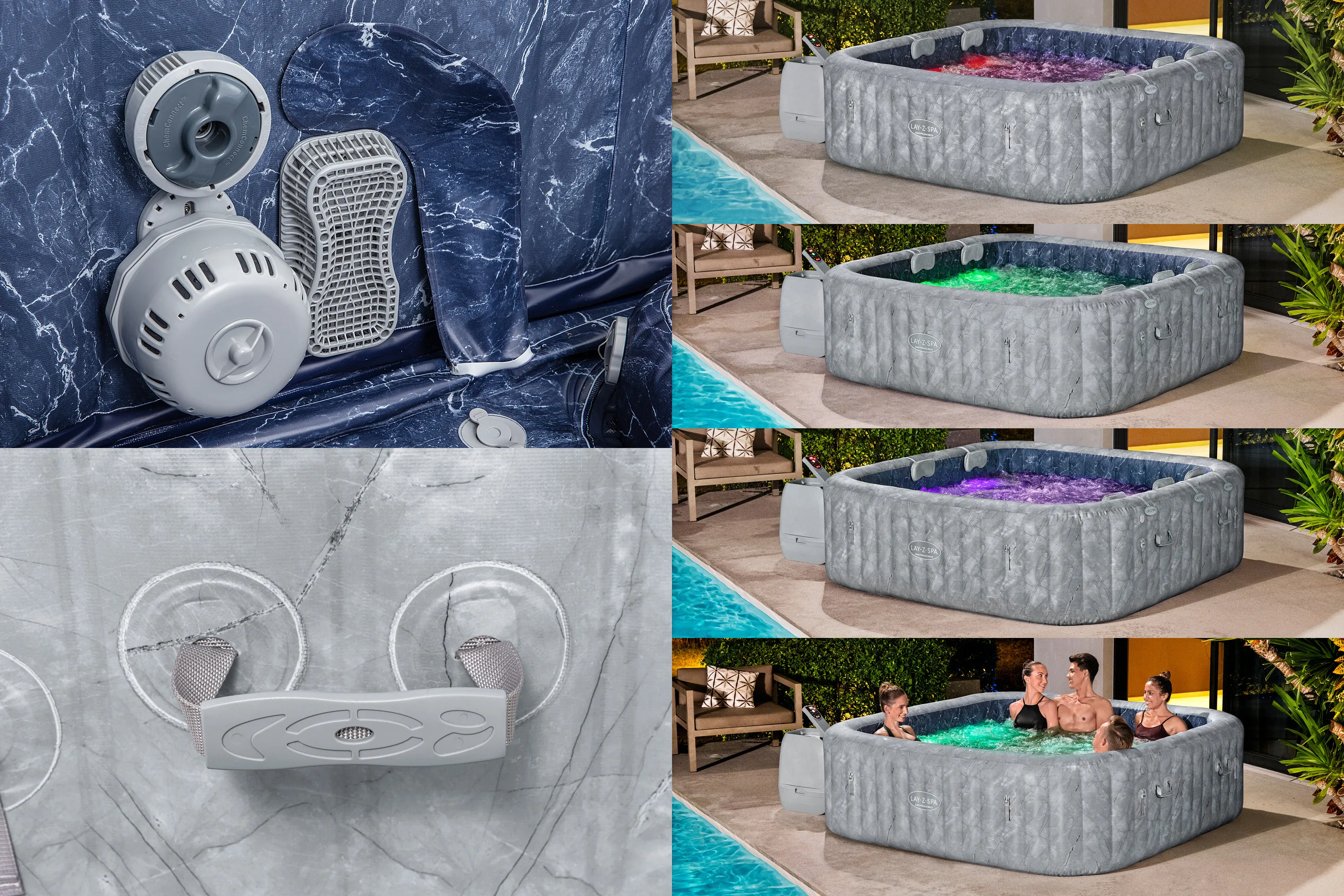 Bestway LAY-Z-SPA® Energiespar WLAN Whirlpool San Francisco HydroJet Pro™ für 7 Personen 230x230x71cm