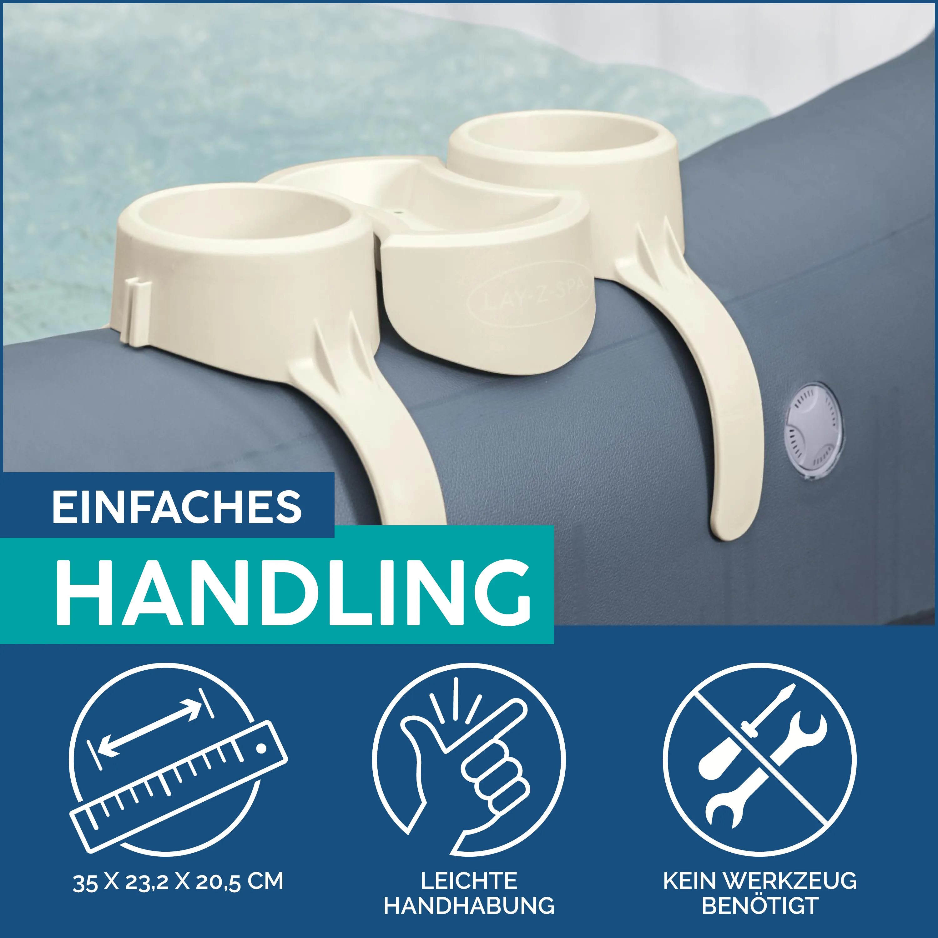 Bestway Getränkehalter-Set LAY-Z-SPA Xtras 35x23,2x20,5cm