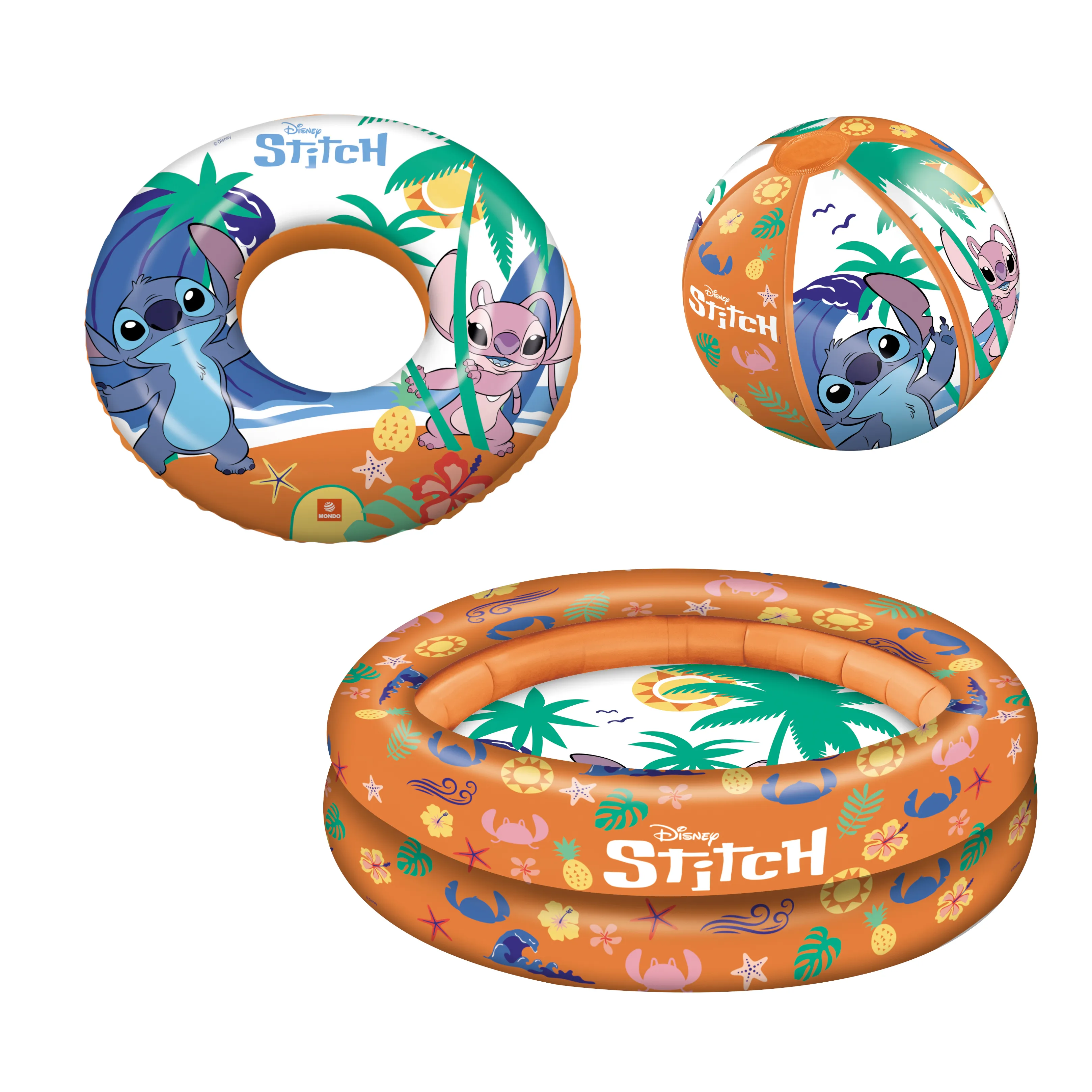 Stitch Pool Raft 🌊 Disney Stitch Schwimmset 3-teilig Pool Ring Ball ☀️