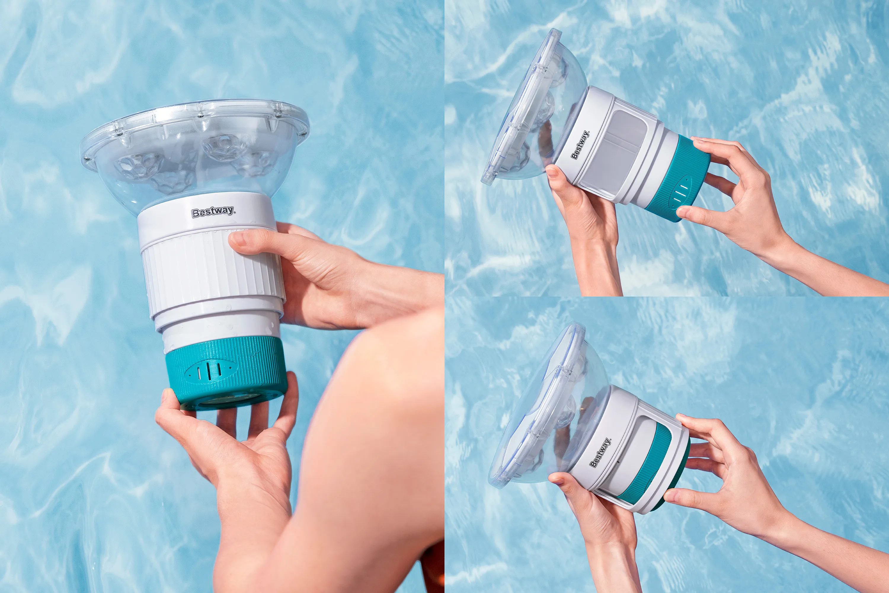 Bestway Dosierschwimmer SolarGlow mit Solar LED-Licht 18x18x21,5cm