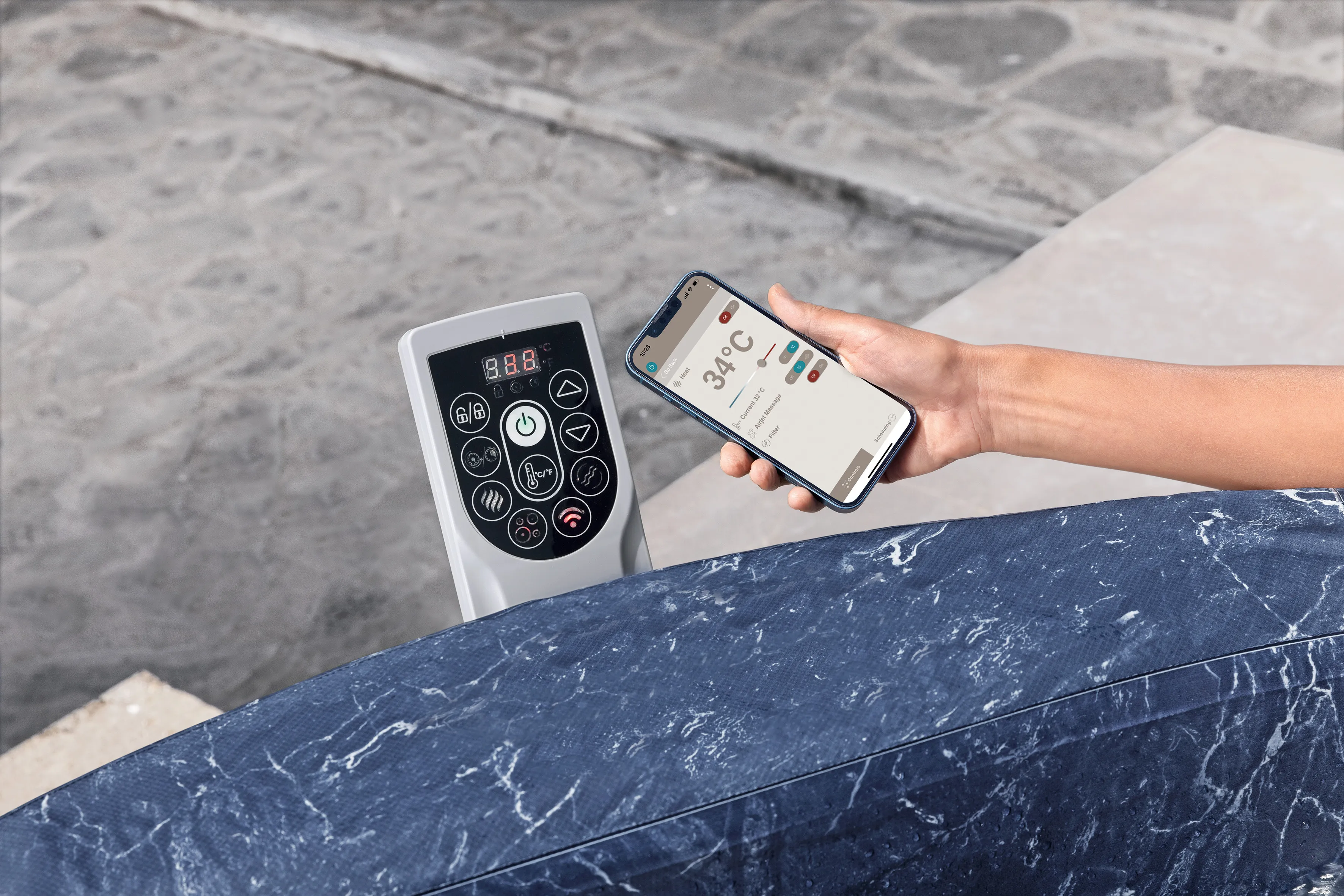 Bestway LAY-Z-SPA® Energiespar WLAN Whirlpool Toronto AirJet™ für 7 Personen Ø190x70cm