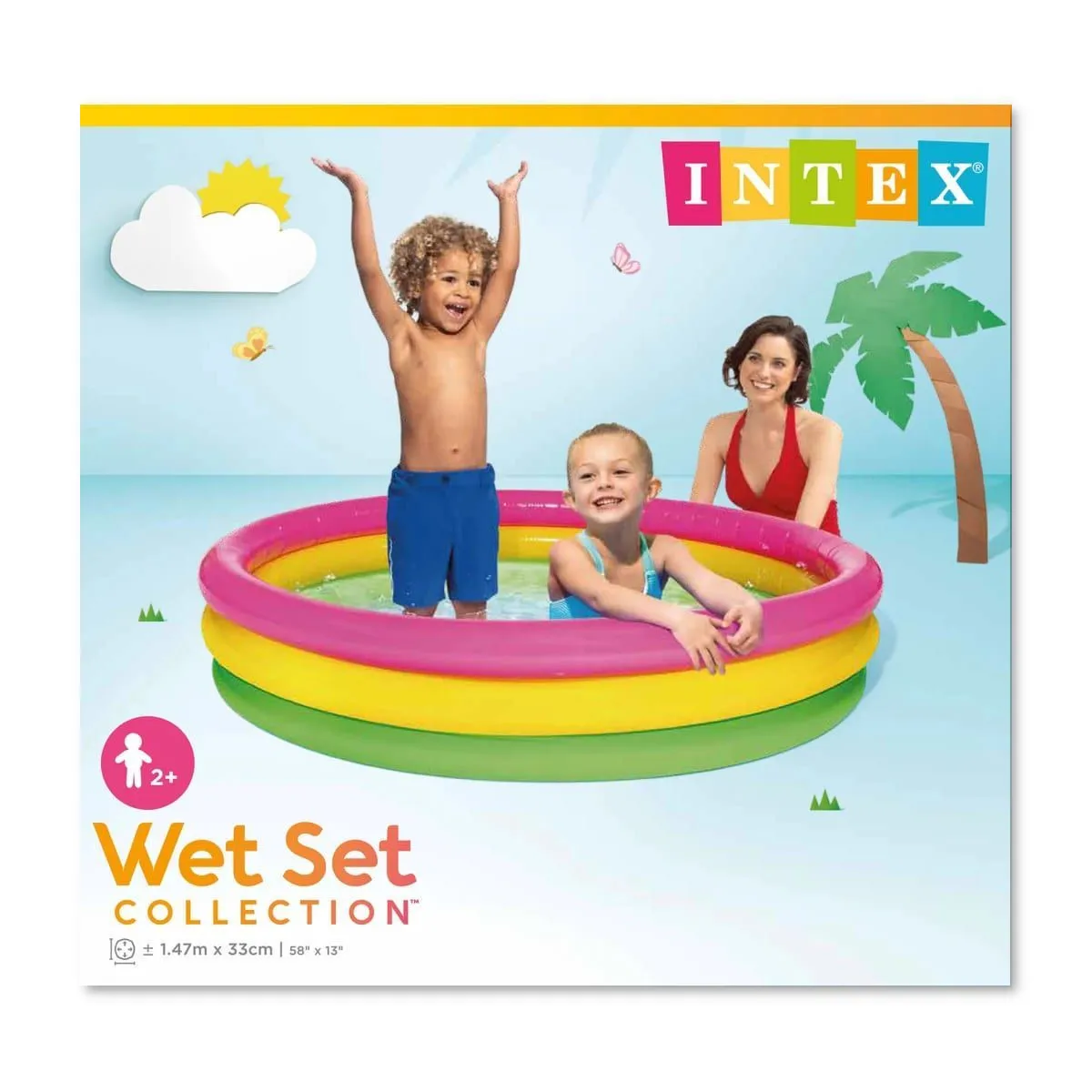 Intex Planschbecken - Sunset Glow Baby Pool, 3-Ring 147x33cm