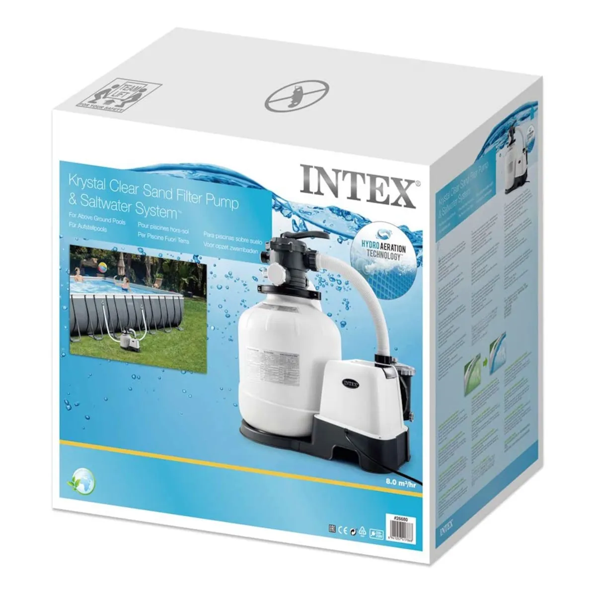 Intex Sandfilterpumpe & Salzwasser System 8m³l/hr, bis 56m³ Pool