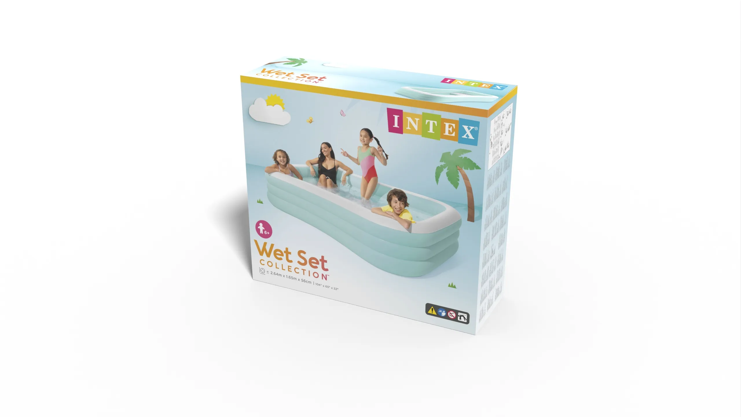 INTEX 58497NP Planschbecken Swim Center Family Lounge Pool 264x165x56cm