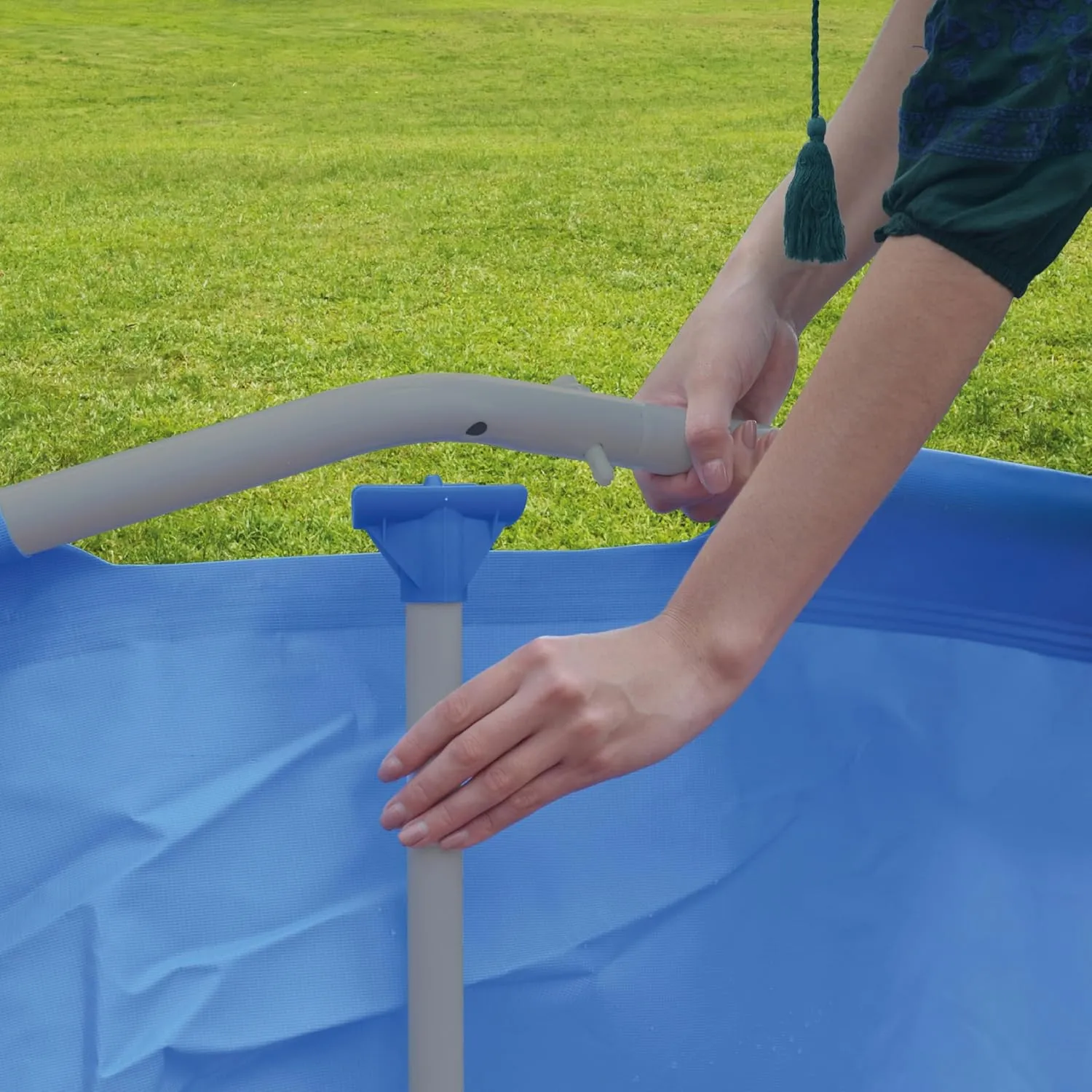 Happy People Stahlrahmenpool rechteckig, 258x179x66cm inkl. Abdeckplane