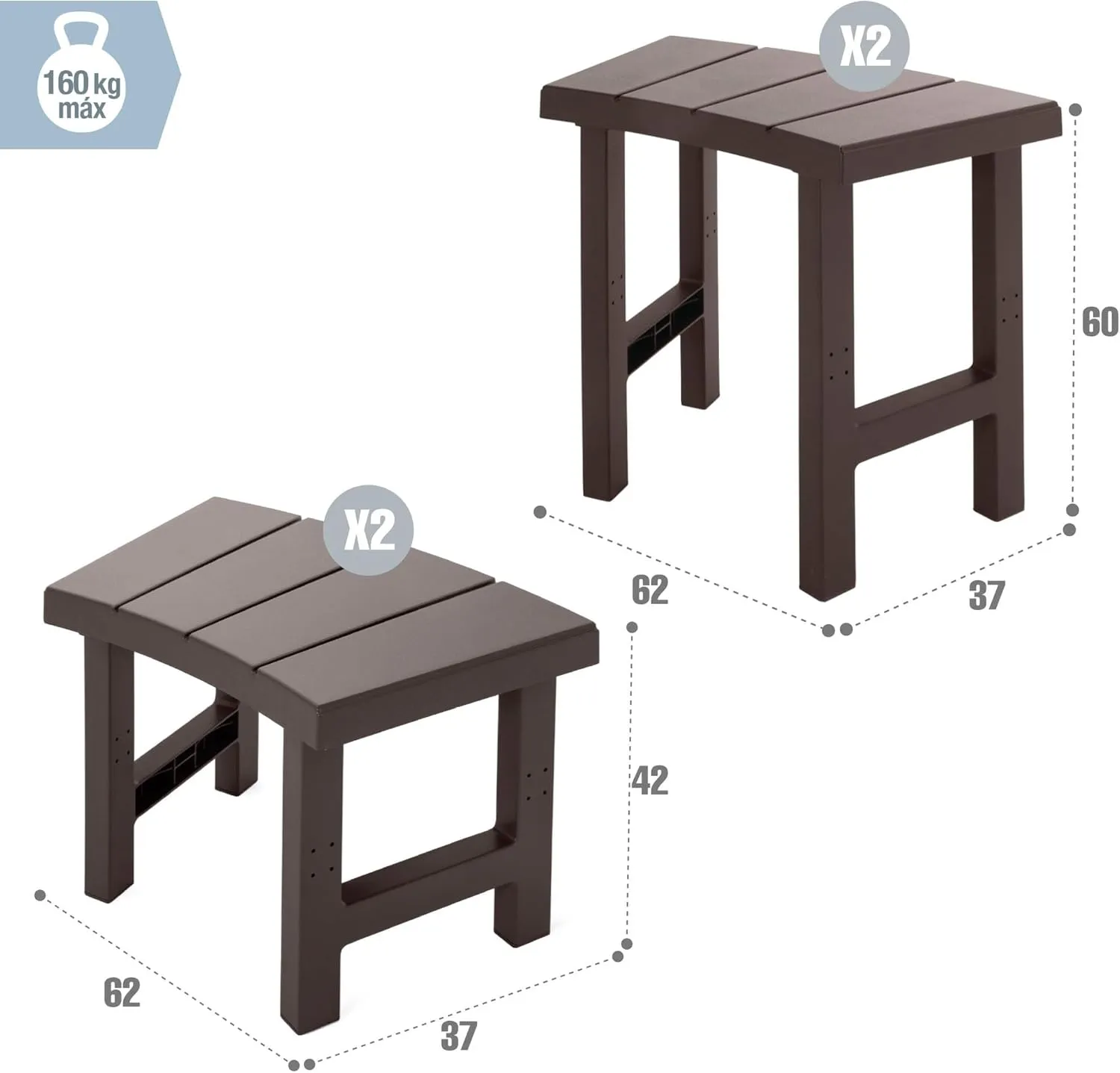 INTEX Beistelltisch Set PureSPA Bänke 2x 60cm + 2x 42cm