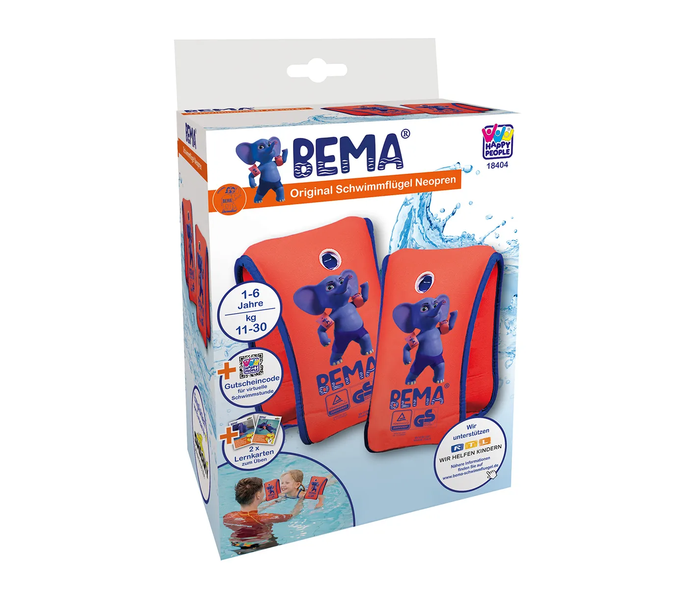 Happy People BEMA® Schwimmflügel für Kinder von 0-1 Jahren, orange, Gr. 00