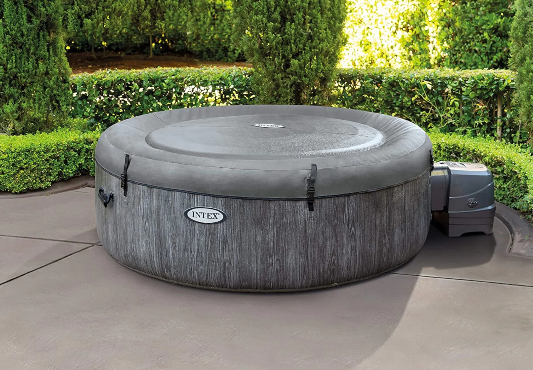 INTEX Whirlpool PureSPA Bubble Greywood Deluxe 196/145cm x 71cm App Steuerung