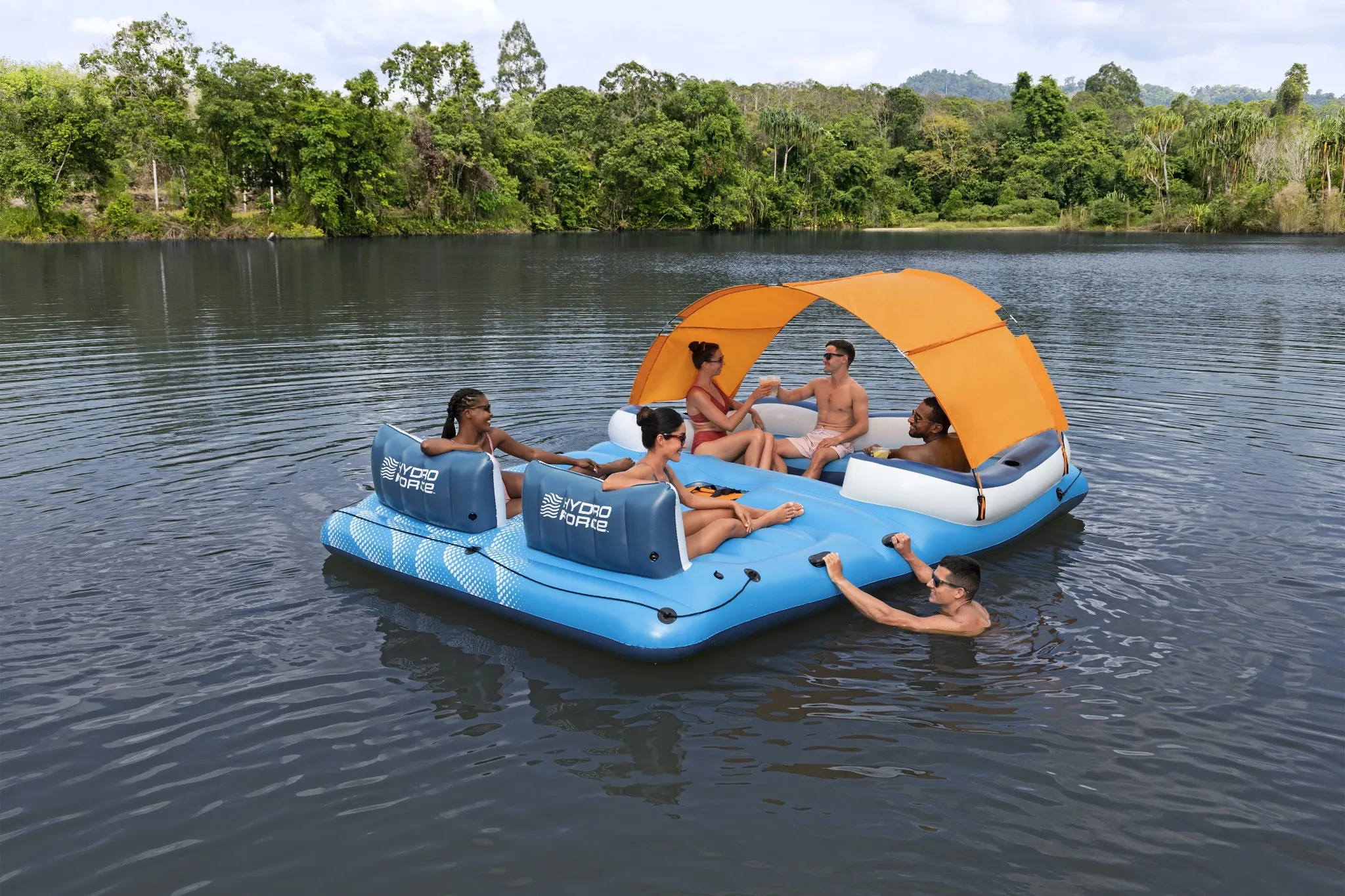 Bestway® Badeinsel Hydro Force® Tropical Breeze 389x274cm, 6-Personen