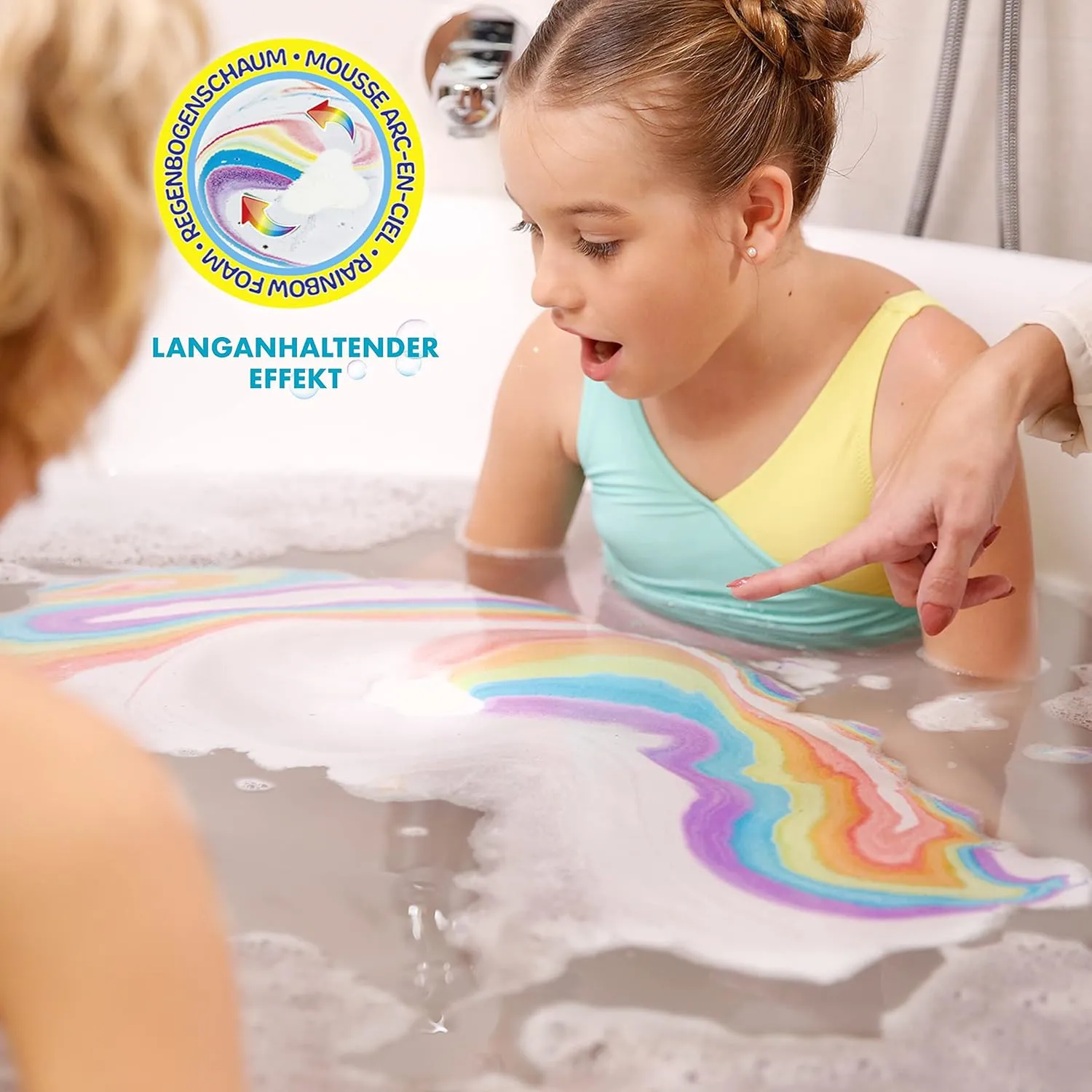 INKEE Foamy Rainbow - Regenbogen Badezusatz mit Erdbeerduft Schaum