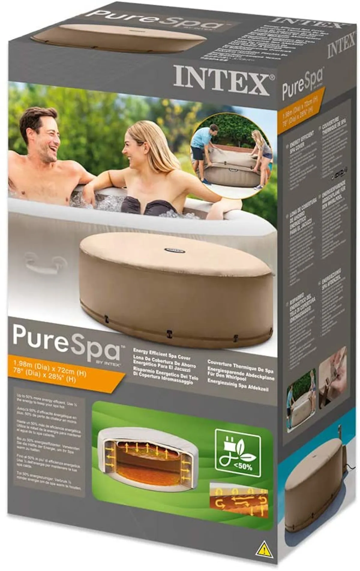 Intex Energiesparabdeckung für PureSpa 198x72cm
