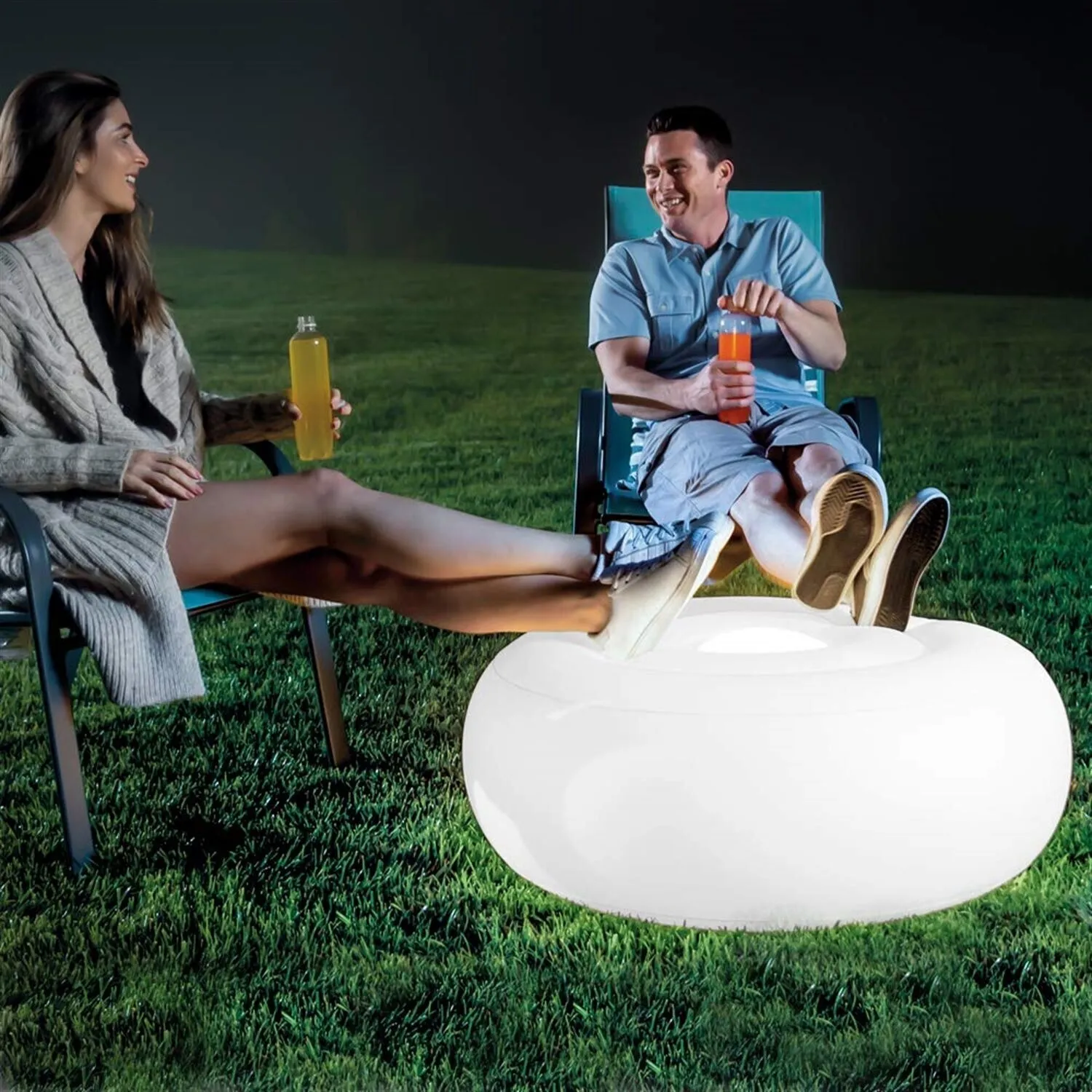 Intex 68697 Ottomane rund 86x33cm ohne LED Funktion
