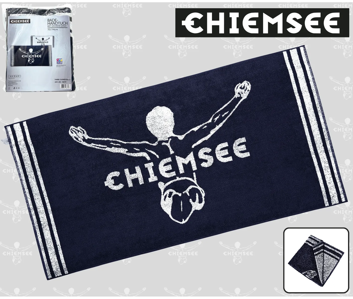 Happy People Handtuch Chiemsee dunkelblau 70x140cm