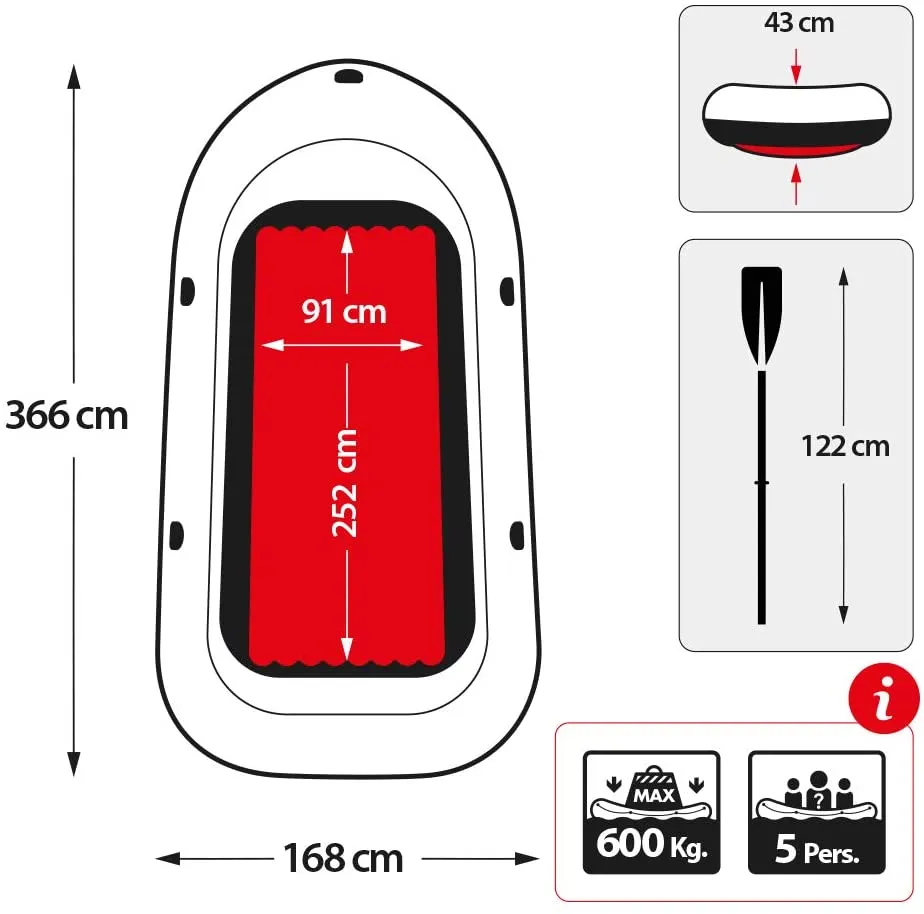 Intex Schlauchboot-Set - Excursion 5 inkl. Außenbordmotor & Befestigung