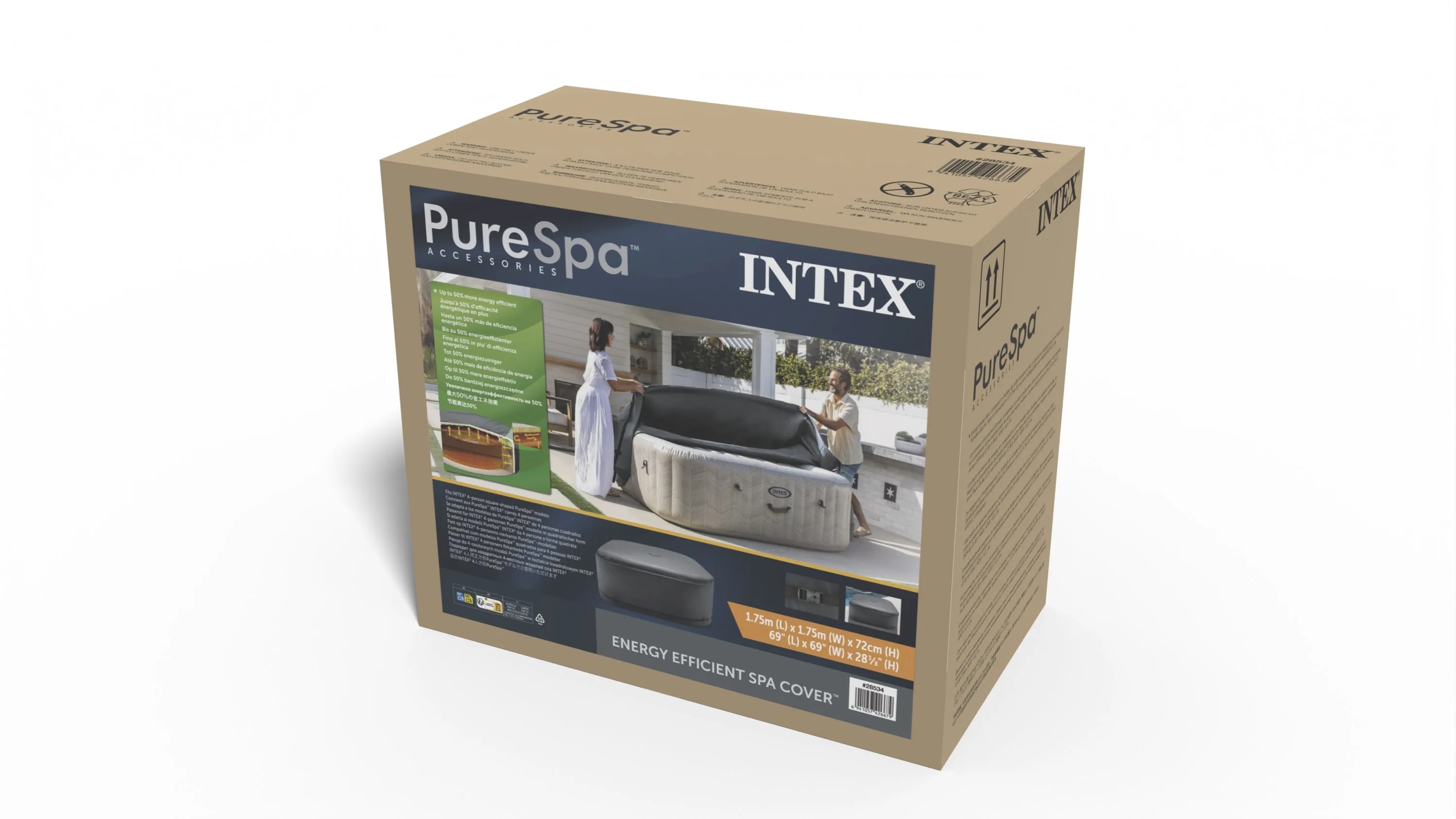 INTEX 28534 Energiesparabdeckung SPA Cover 175x175x72cm