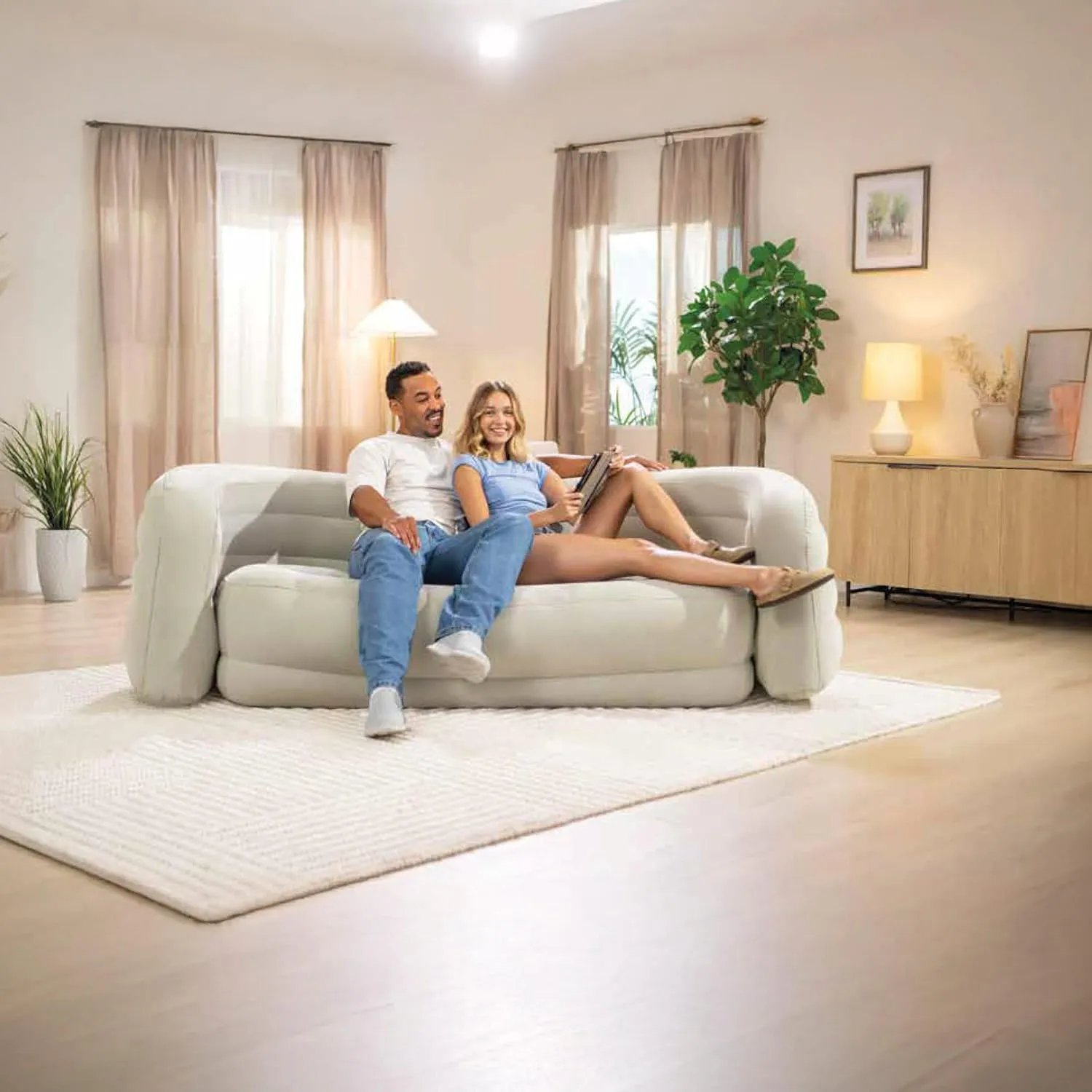 INTEX 66571NP Aufblasbares Sofa Curve Sofa 229x109x81cm