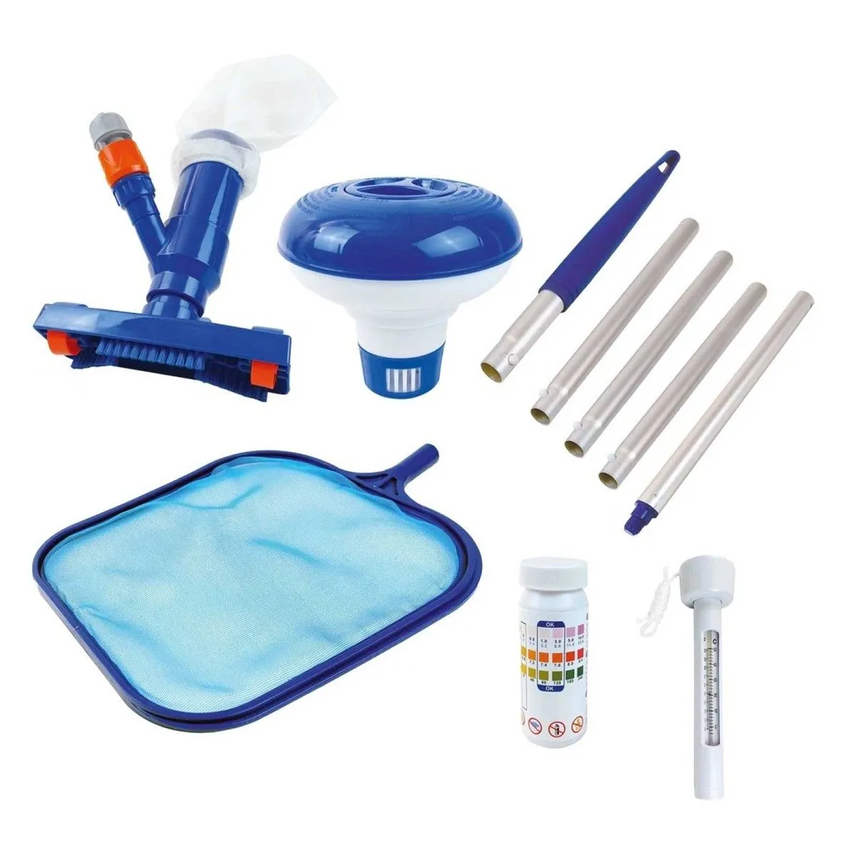 Happy People Wehncke Poolpflegeset 5-teilig mit Kescher & Bodensauger