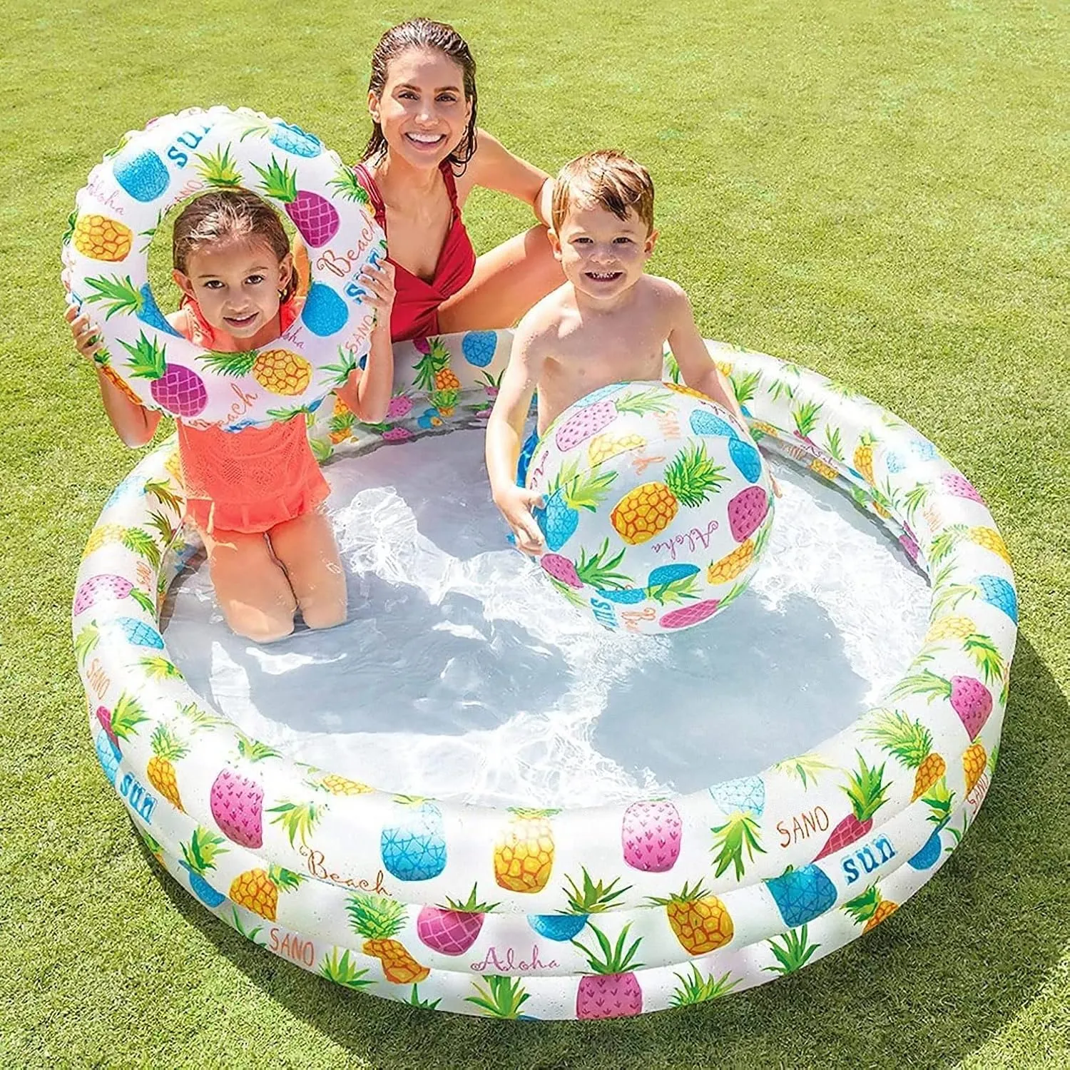 INTEX 3er Pool-Set - Planschbecken, Wasserball, Schwimmring