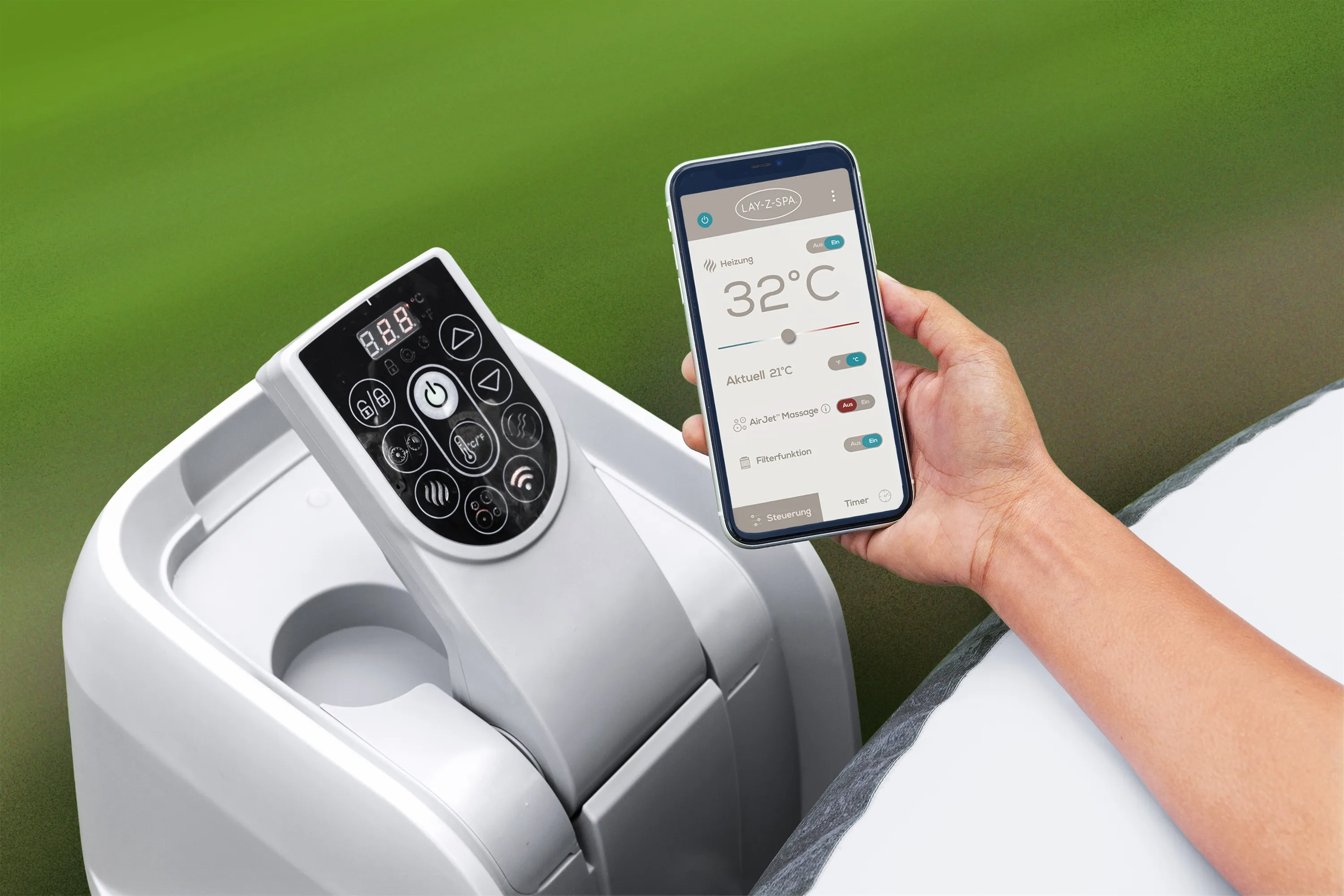 Bestway LAY-Z-SPA® Energiespar WLAN Whirlpool San Francisco HydroJet Pro™ für 7 Personen 230x230x71cm