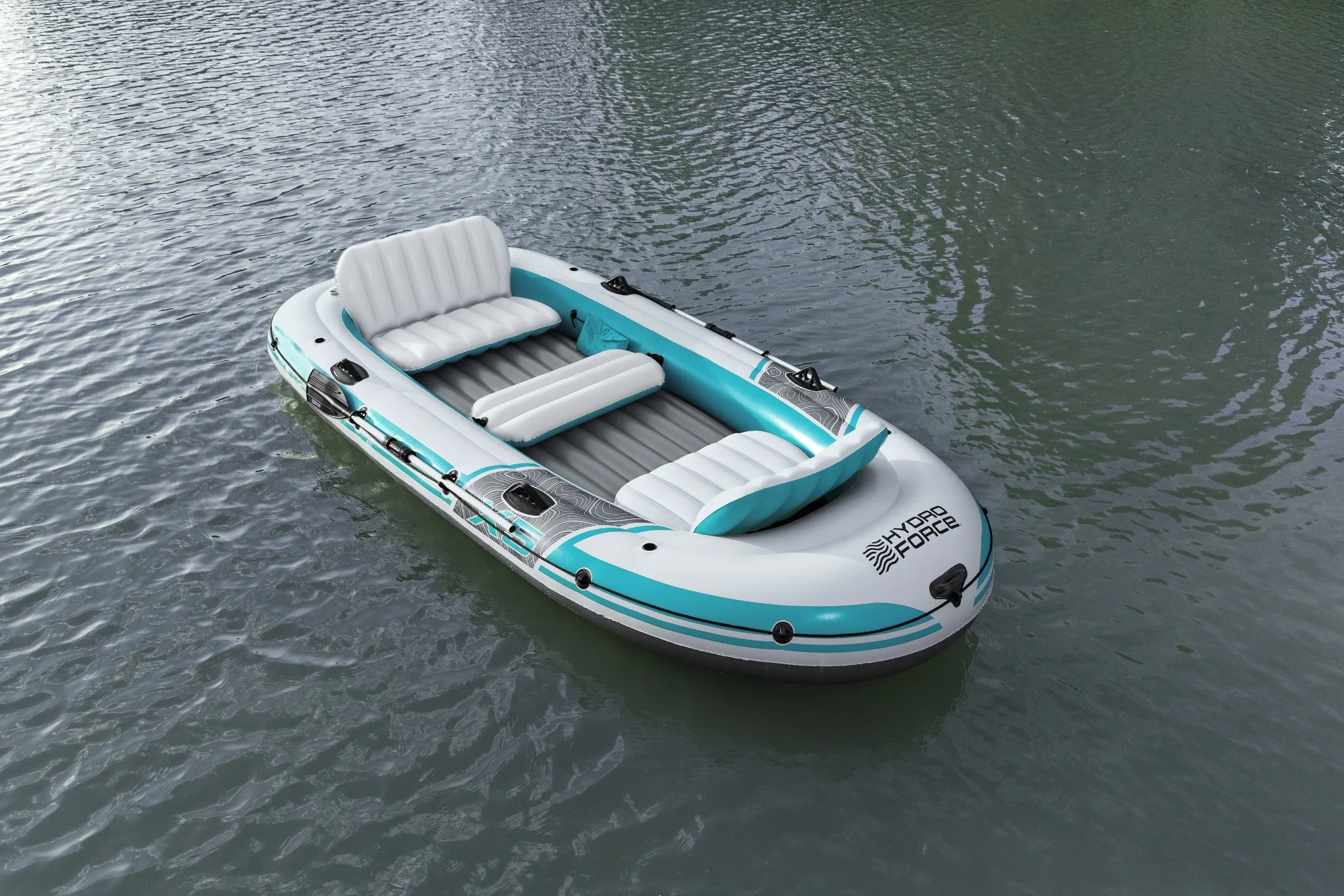 Bestway Hydro Force Schlauchboot Komplett-Set Adventure Elite X5 364x166x45cm, 5 Personen