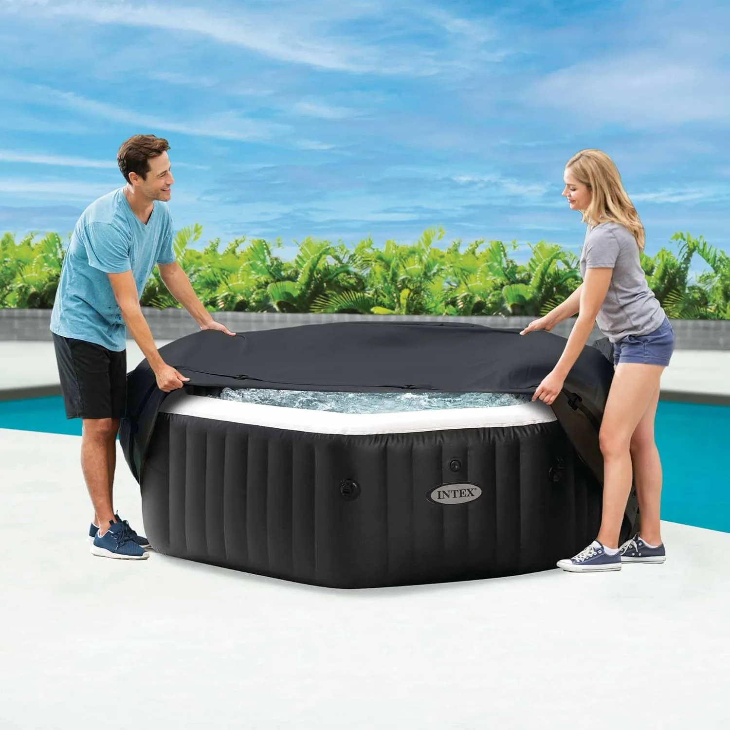 Intex Energiesparabdeckung - SPA Cover, 8-eckig, für Whirlpools 218x71cm