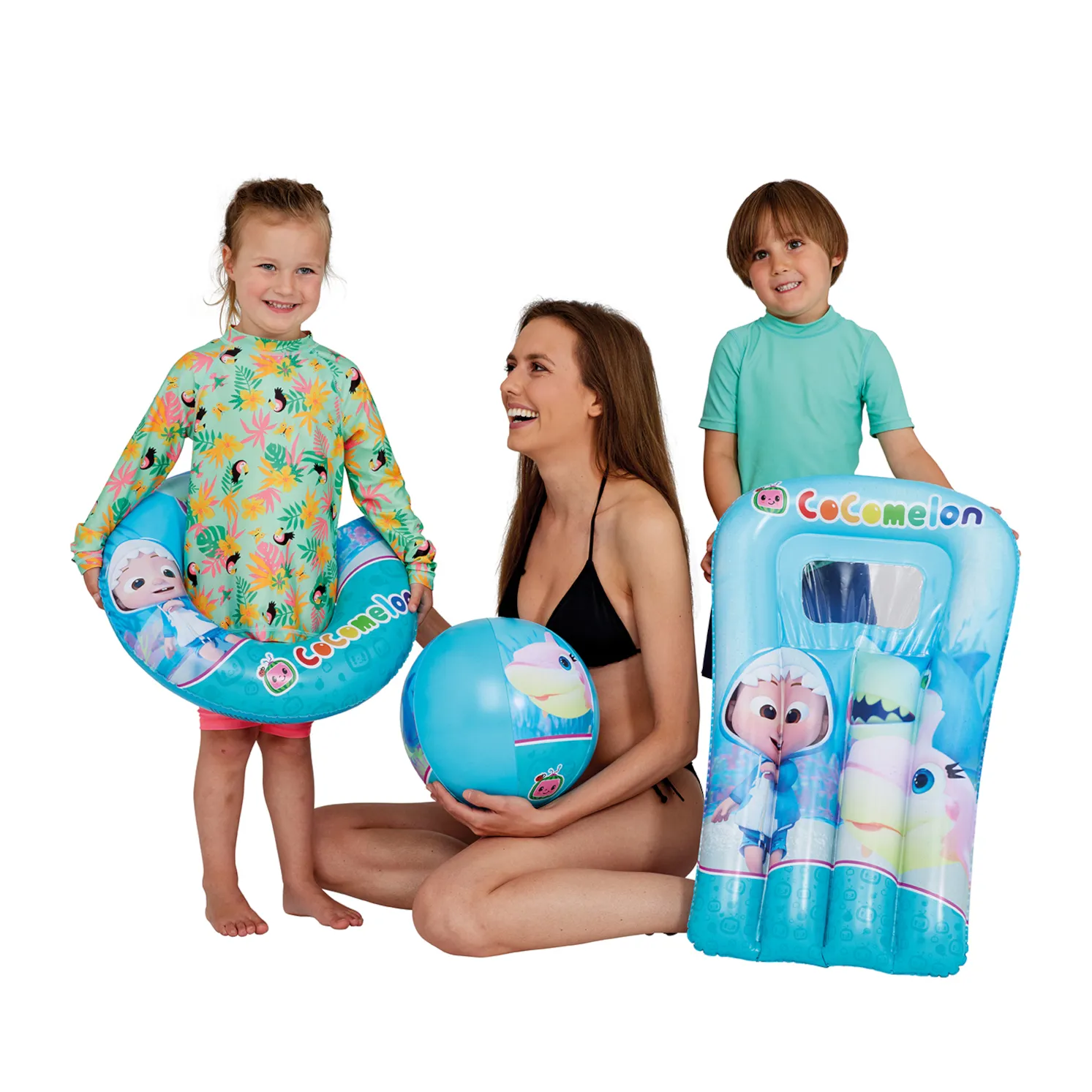 Happy People Cocomelon 3er Strandset - Wasserball, Schwimmring & Luftmatratze