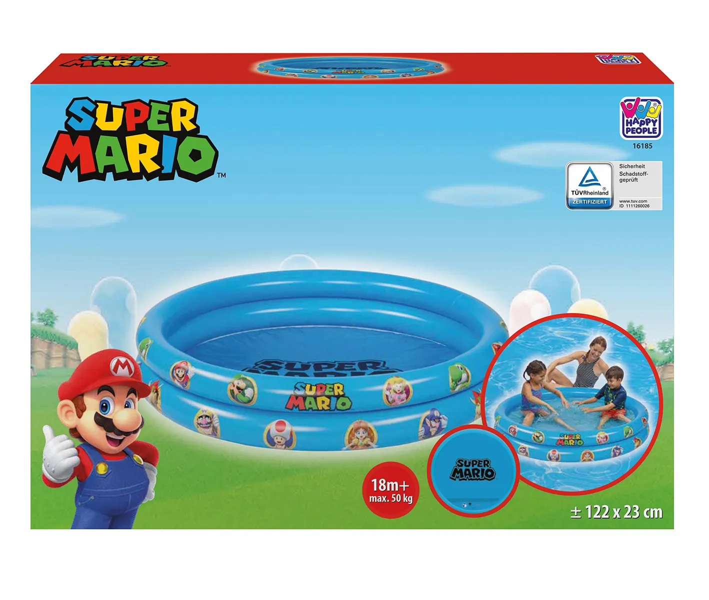Happy People 2-Ring-Pool Super Mario Planschbecken 122x23cm