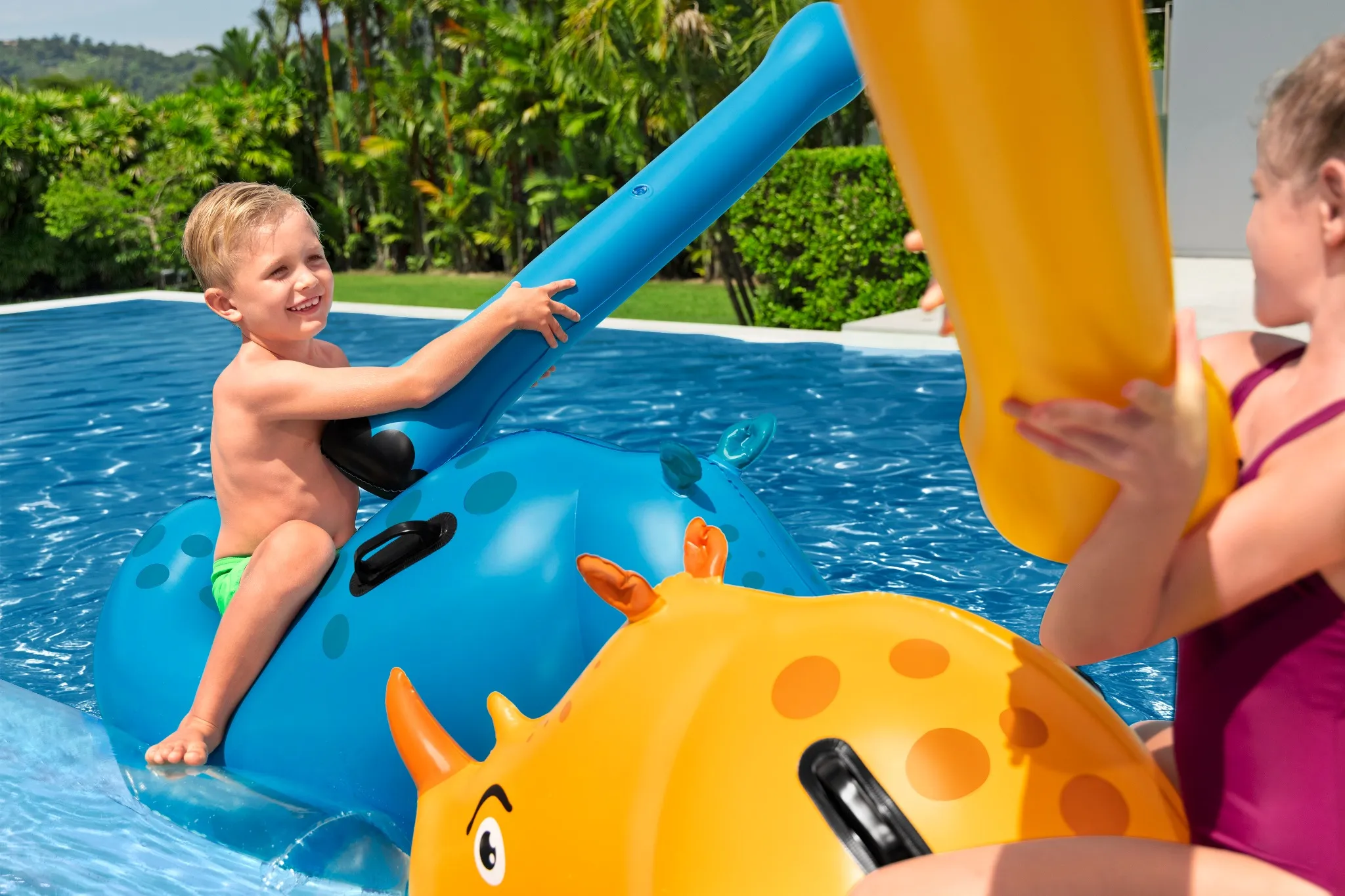 Bestway® Kinder-Poolspiel - Nashorn für 2 Personen, 148x89x61cm