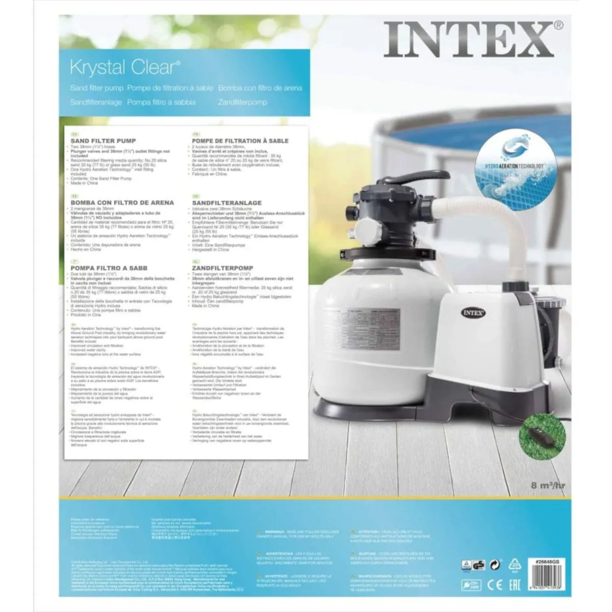 Intex RCD Sandfilterpumpe  26648GS 10,5m³l/hr, bis 36m³ Pool