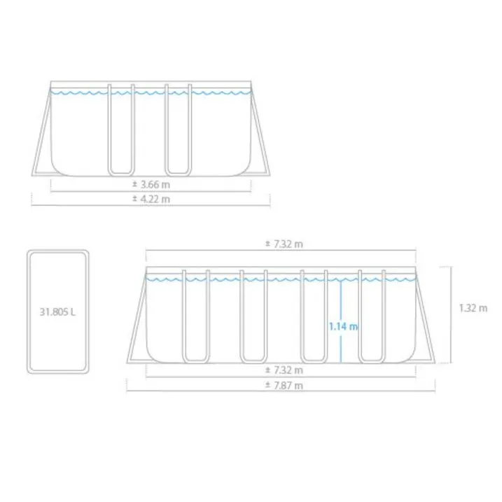Intex 26364GN Ultra XTR Frame Pool mit Sandfilterpumpe 732x366x132cm
