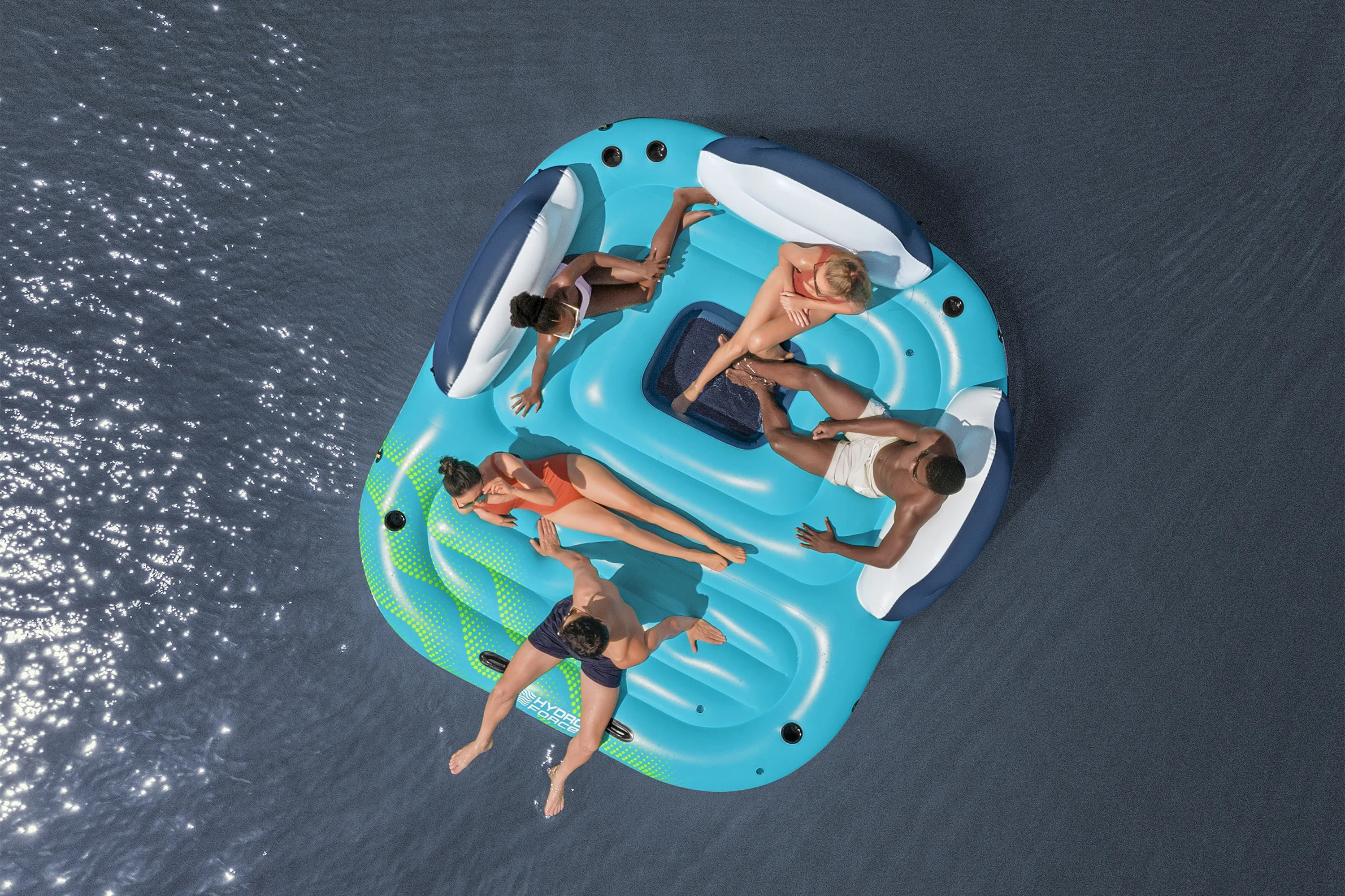 Bestway® Badeinsel Hydro Force® Sonnenlounge 280x257x81cm, 5 Personen