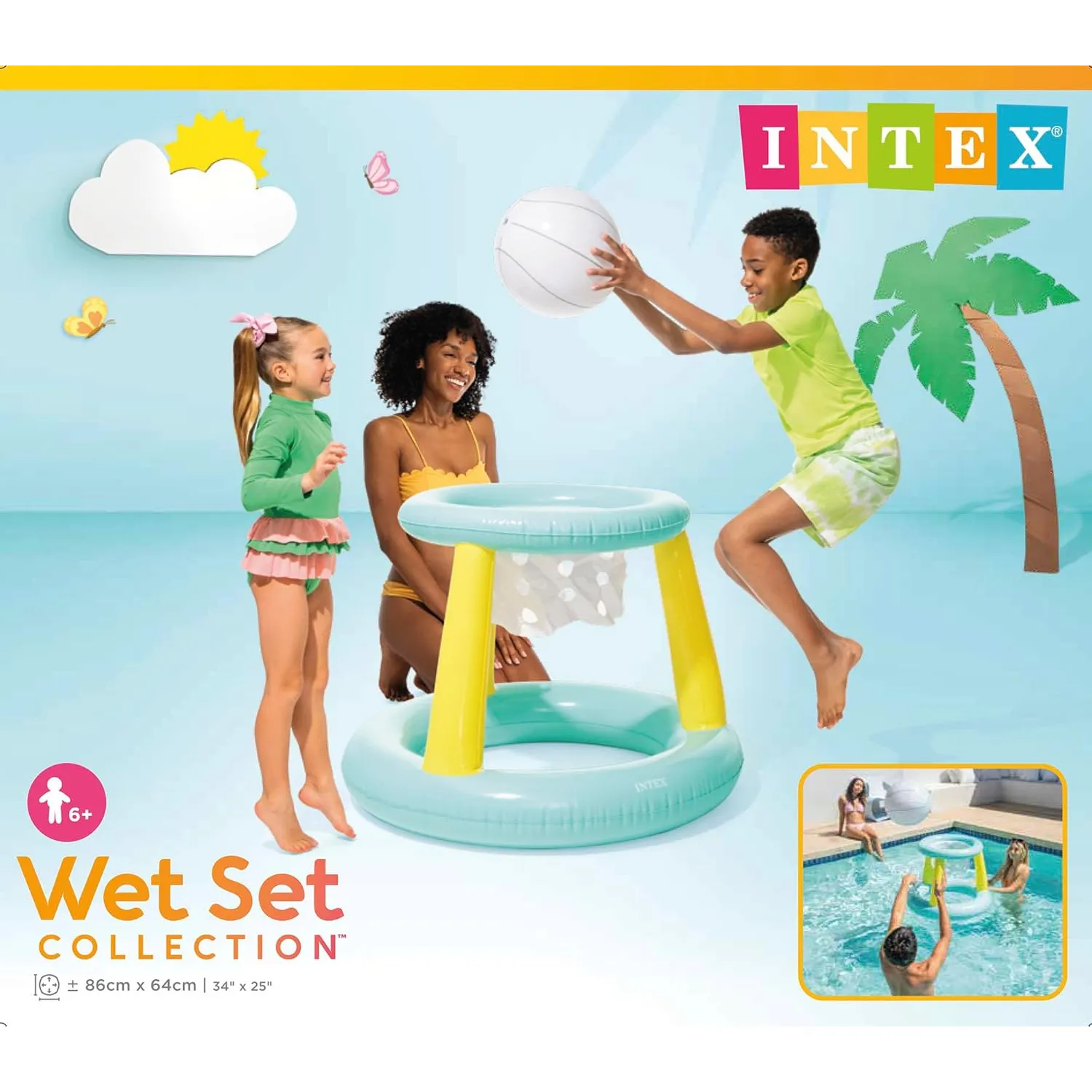 Intex Hoop 🏀 INTEX Mega Floating Hoop Pool-Game 86x64cm mit Ball ⛵