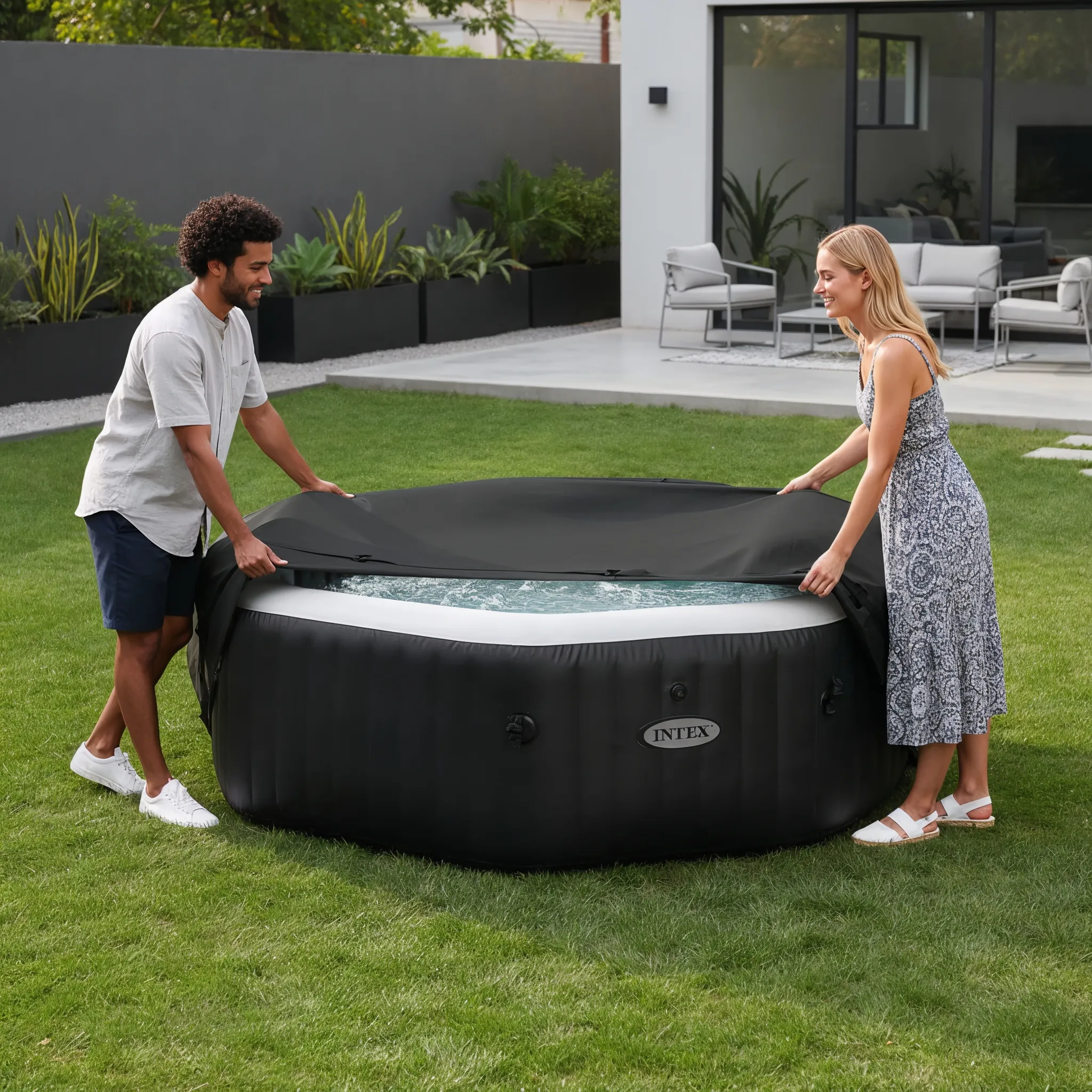Intex 28537 Energiesparabdeckung - SPA Cover, 8-eckig, für Whirlpools 218x71cm