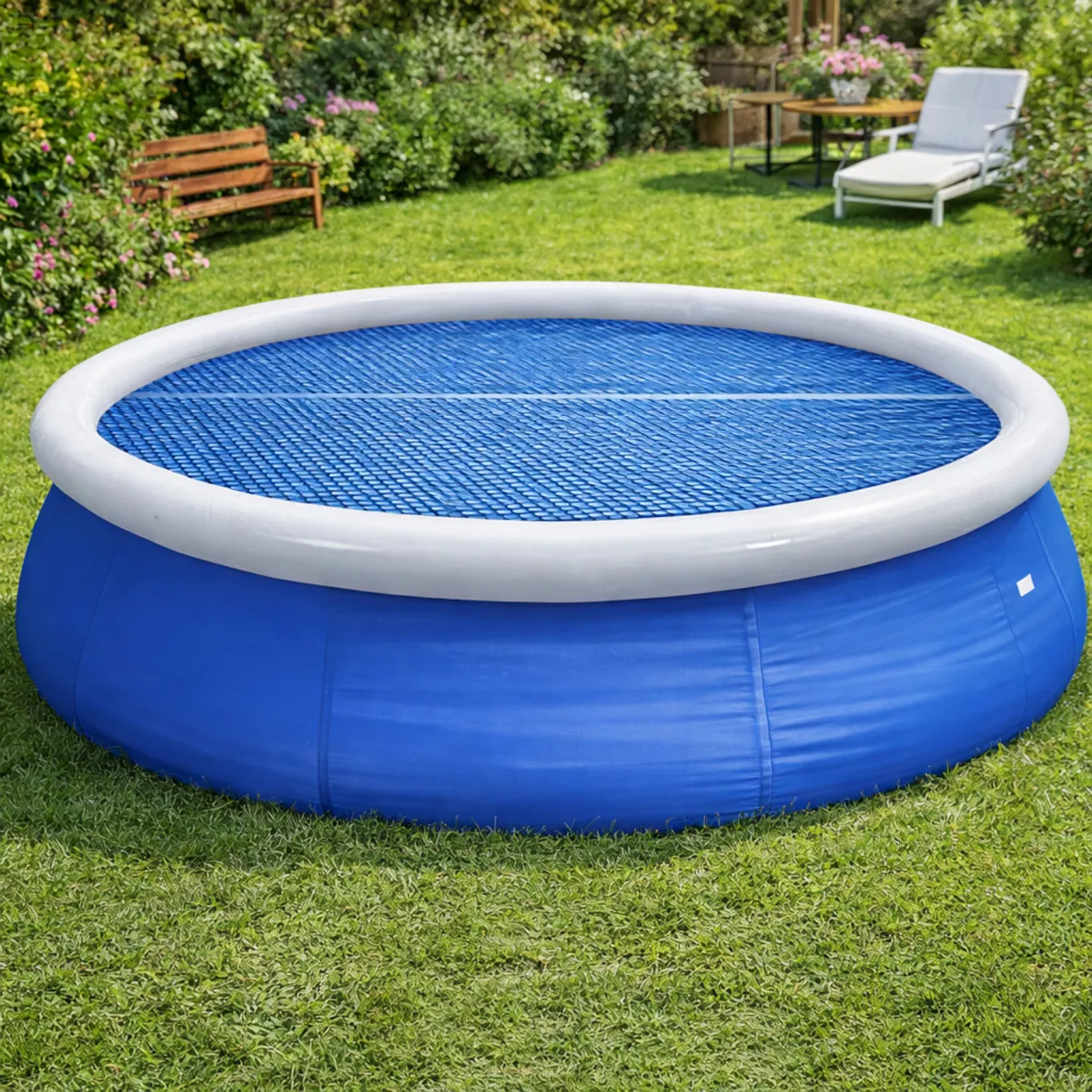 Happy People 77550 Wehncke Solarabdeckplane rund, passend für Quick-Up Pools Ø300cm