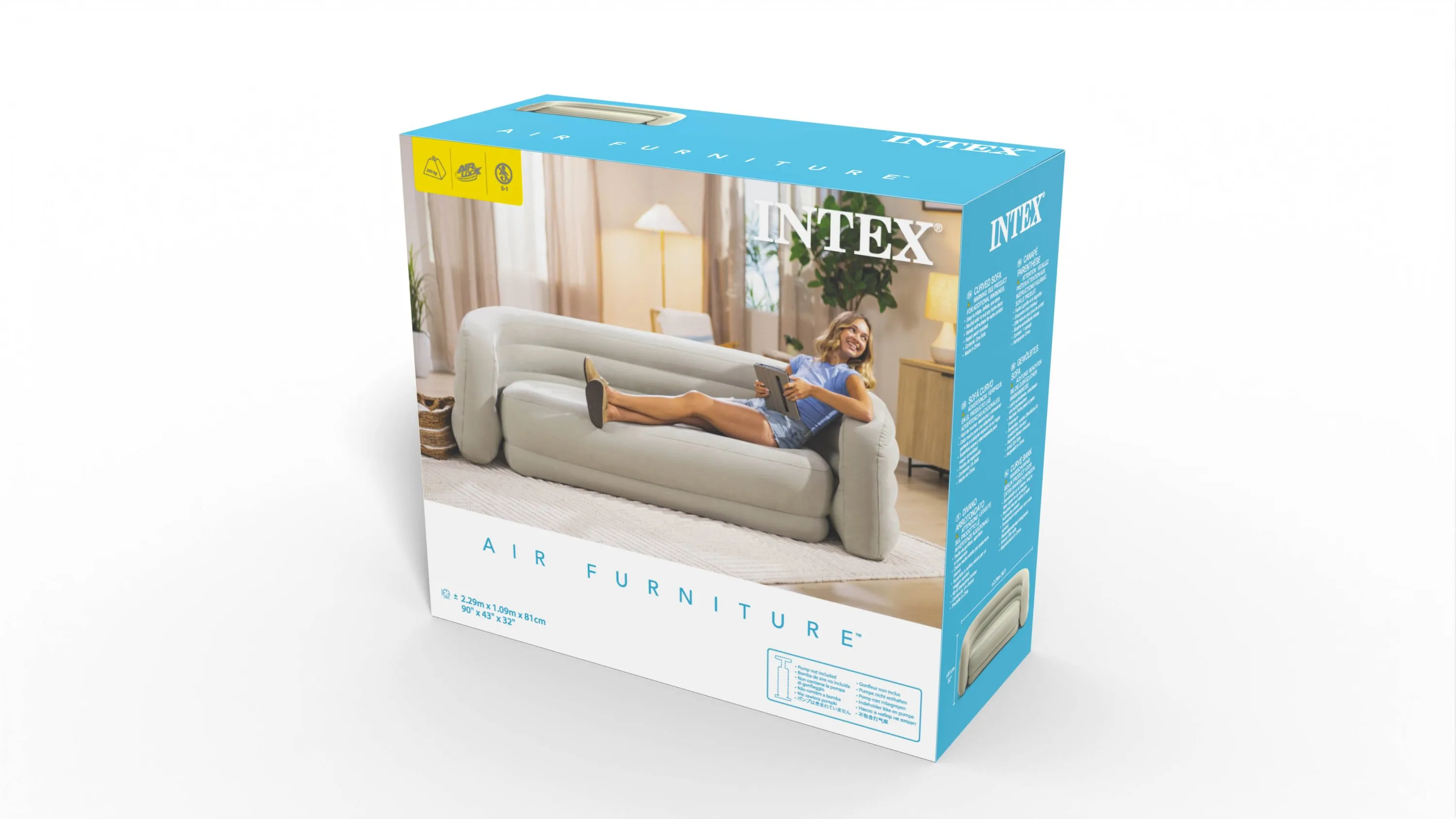 INTEX 66571NP Aufblasbares Sofa Curve Sofa 229x109x81cm