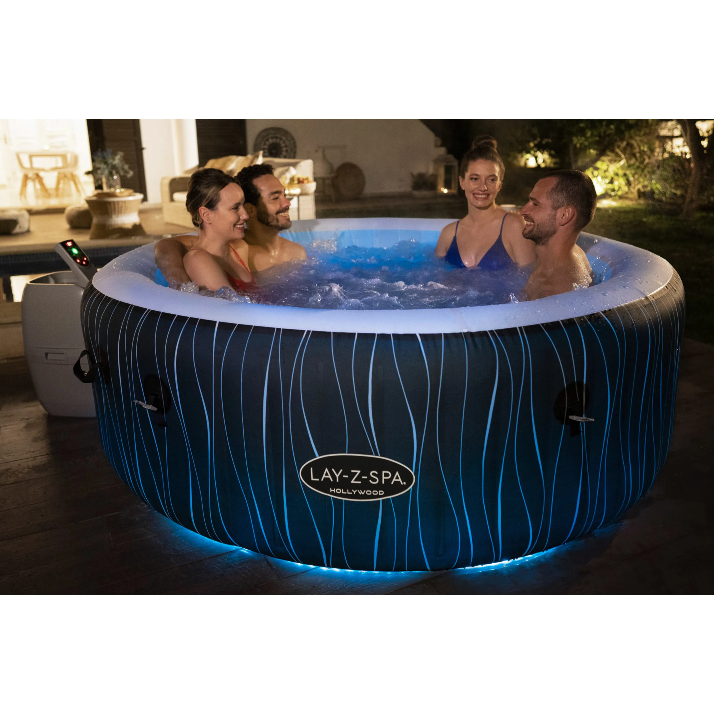 Bestway LAY-Z-SPA® LED-Whirlpool - Hollywood AirJet™ für 6 Personen, Ø 196x66cm
