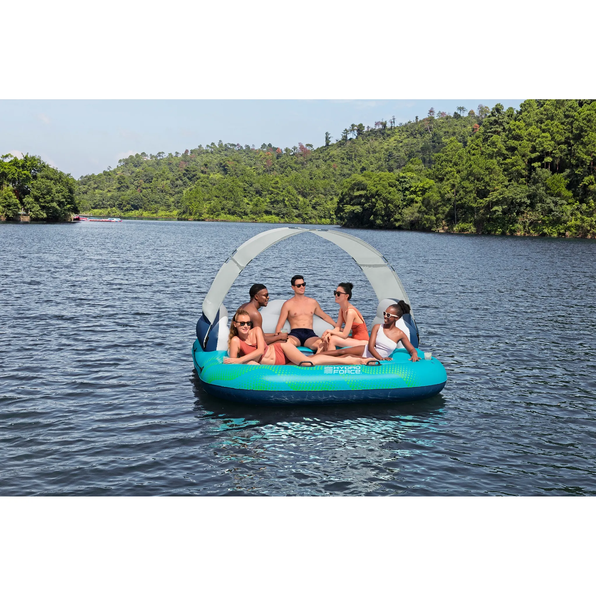 Bestway® Badeinsel Hydro Force® Sonnenlounge 280x257x81cm, 5 Personen