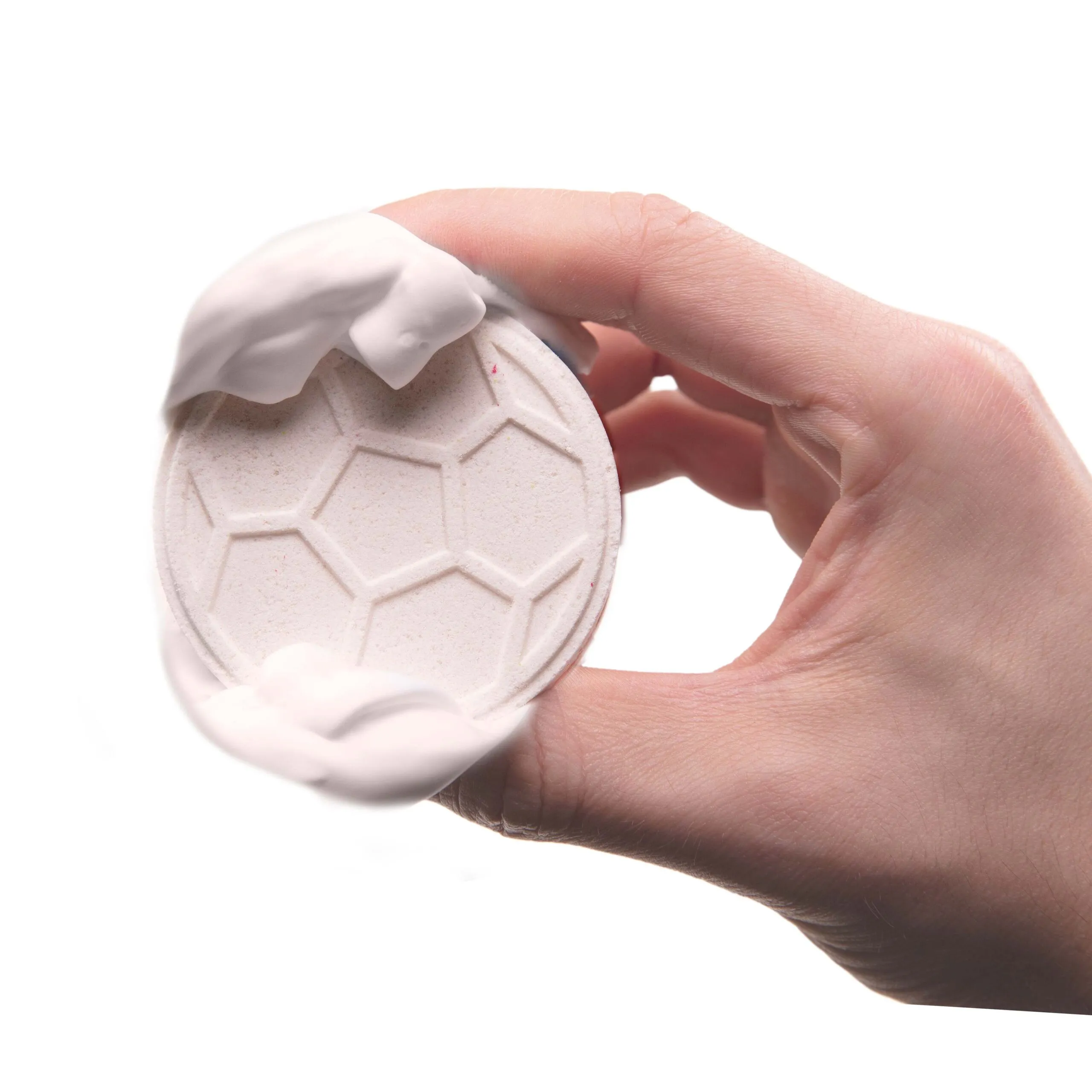 Fußball-Badebombe mit Pop-Corn-Duft Badezusatz