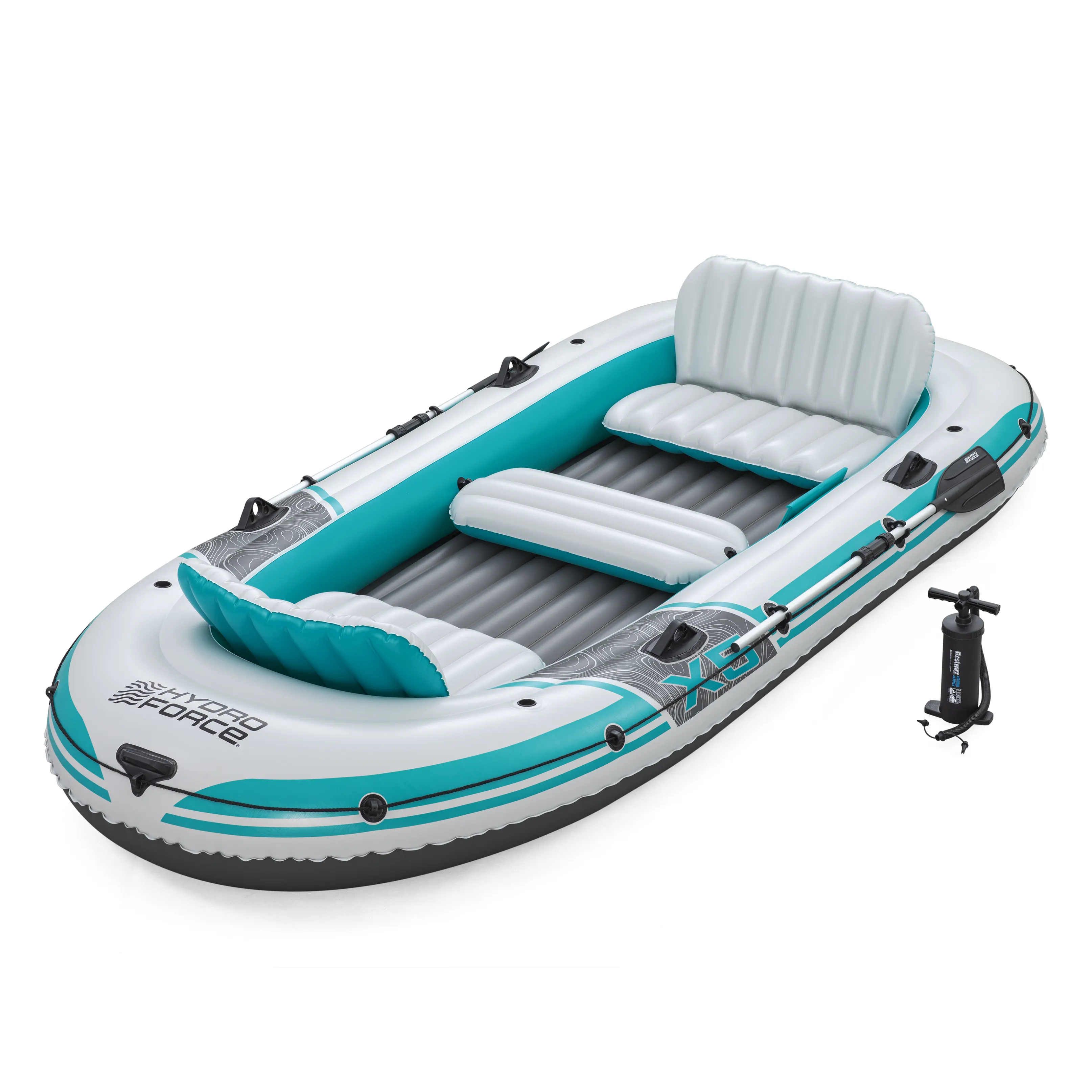 Bestway Hydro Force Schlauchboot Komplett-Set Adventure Elite X5 364x166x45cm, 5 Personen