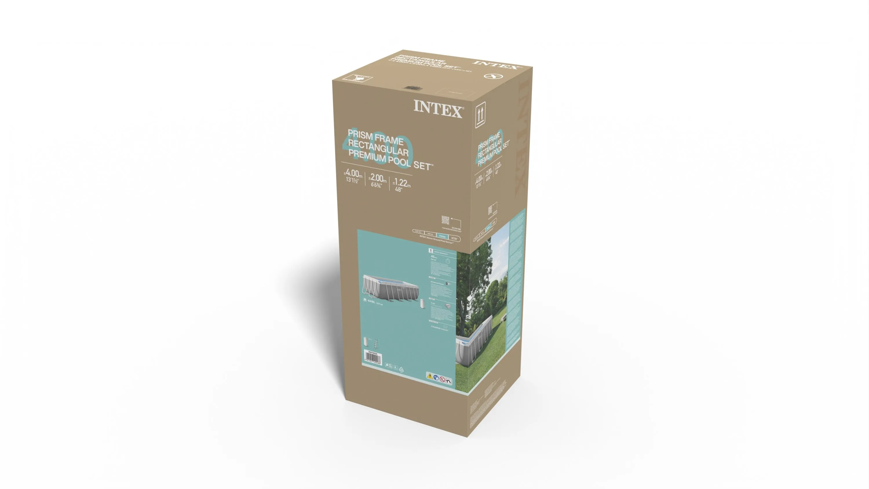 INTEX 26790GN Prism Frame Rectangular Pool-Set 400x200x122cm