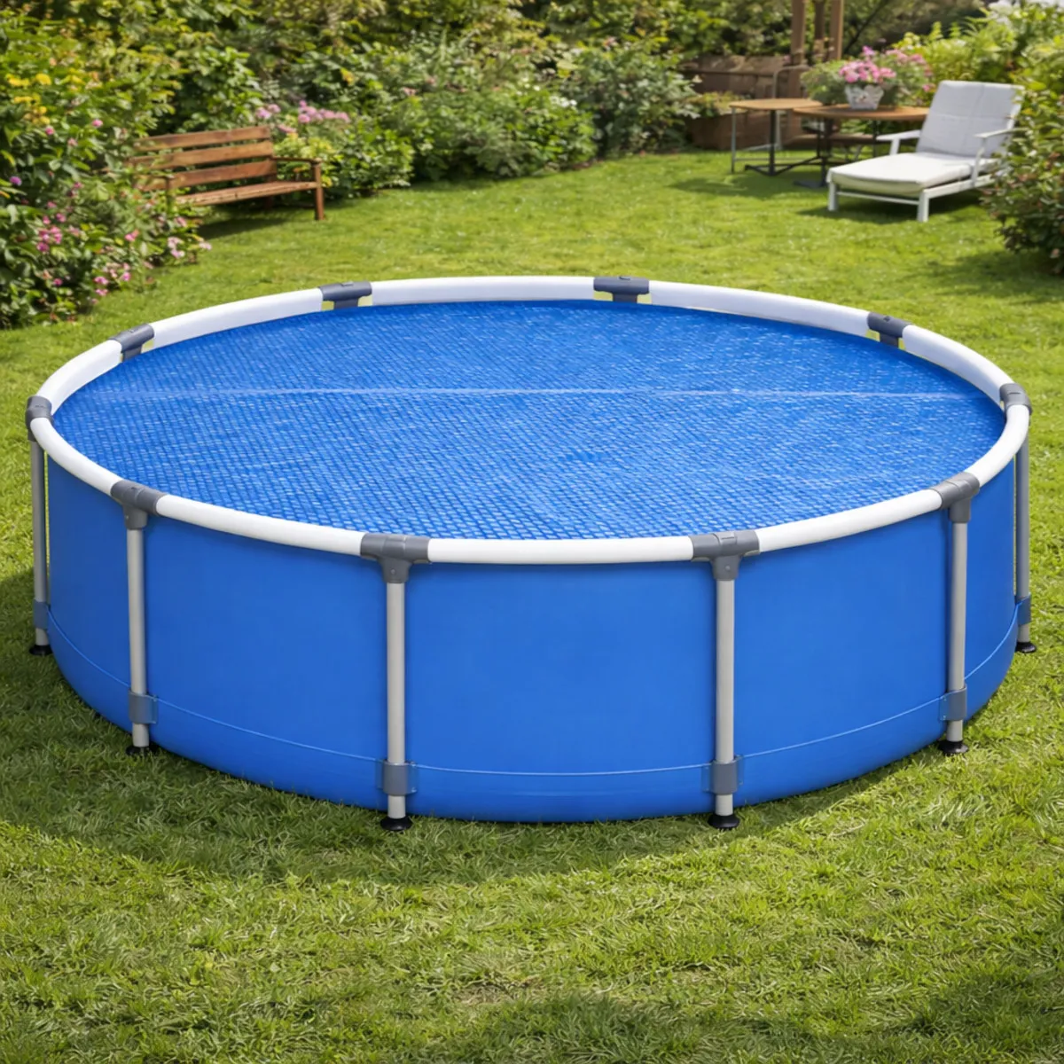 Happy People 77559 Wehncke Solarabdeckplane für Stahlrahmenpools rund, Ø420cm