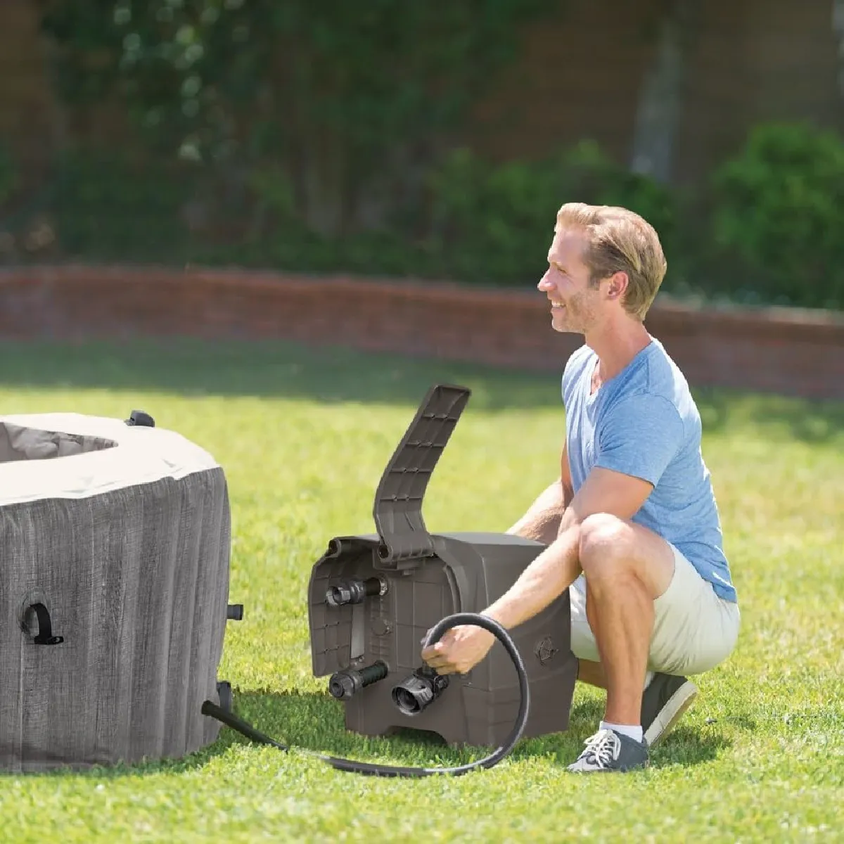 Intex 28442NP Whirlpool PureSPA Bubble Greywood Deluxe 216mx71cm