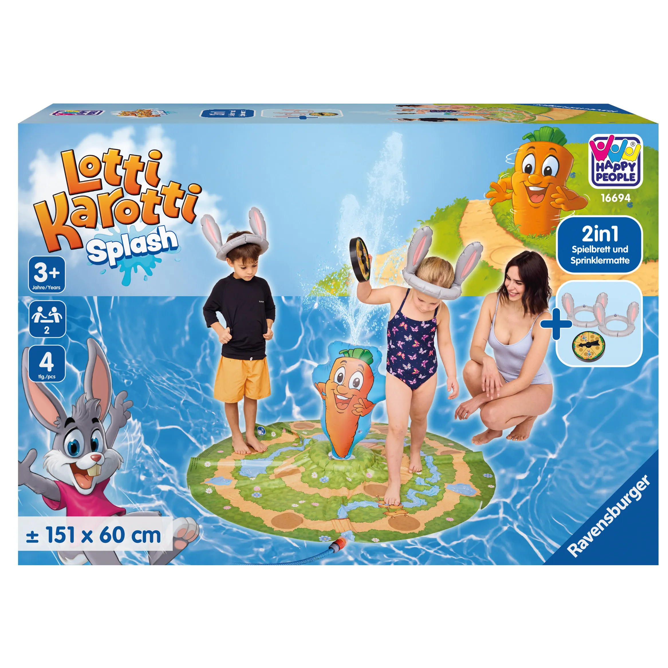 Happy People Lotti Karotti Sprinklermatte - Das erfrischende Hasenrennen 151x60cm