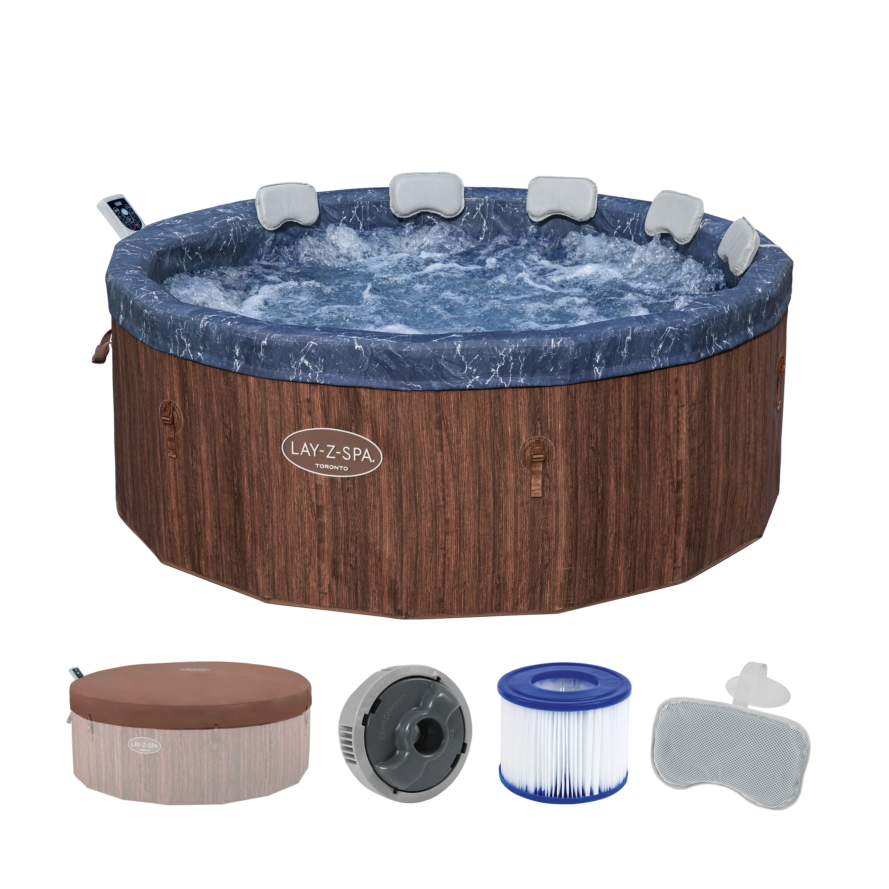 Bestway LAY-Z-SPA® Energiespar WLAN Whirlpool Toronto AirJet™ für 7 Personen Ø190x70cm