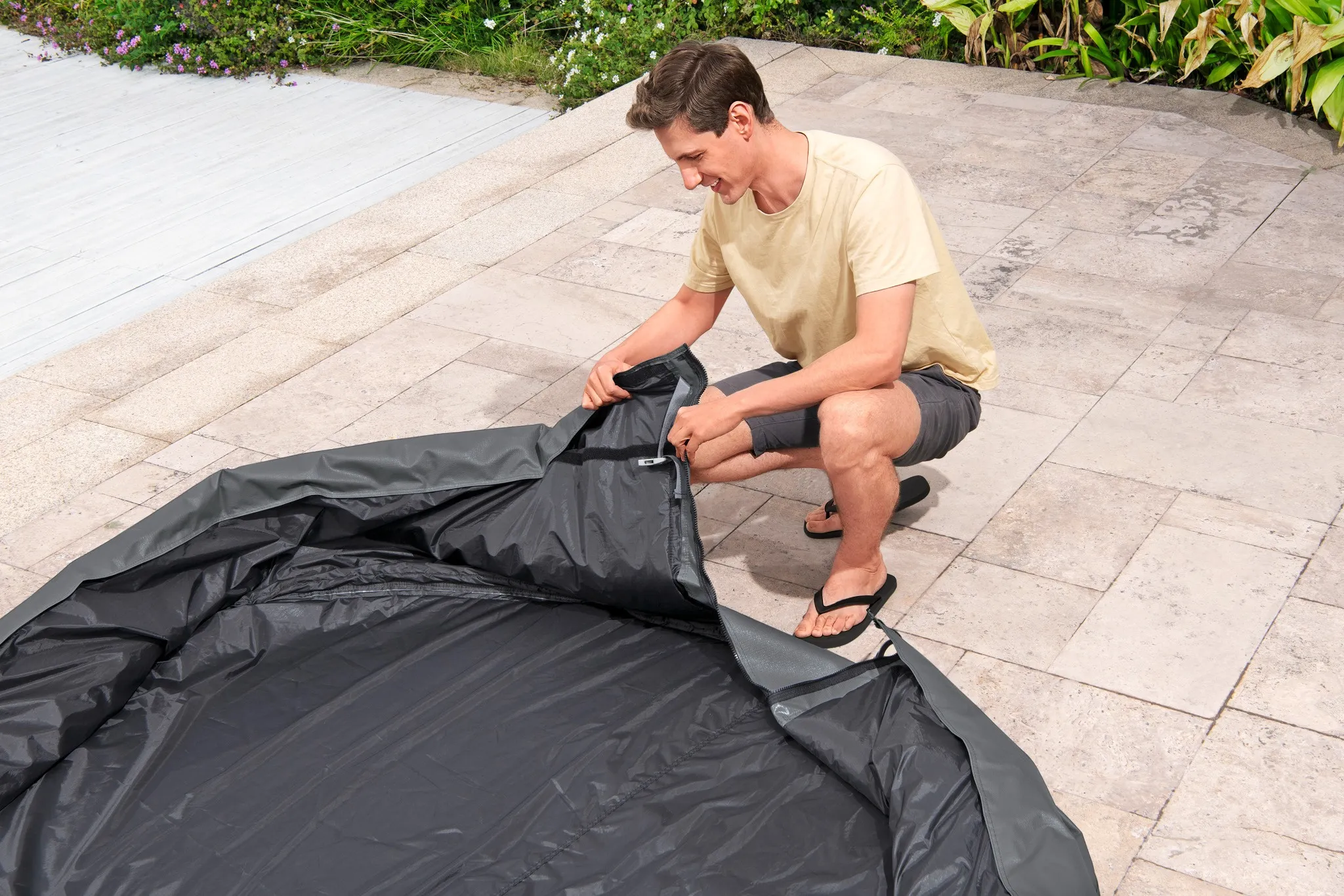 Bestway® Thermo-Komplettabdeckung LAY-Z-SPA® Xtras EnergySense® Plus Ø216x80cm, rund