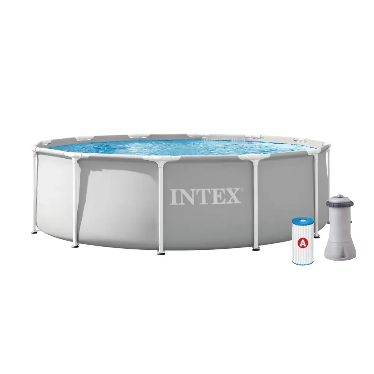 Intex 26716GS Prism Frame Pool inkl. Filterpumpe und Leiter 366x99cm
