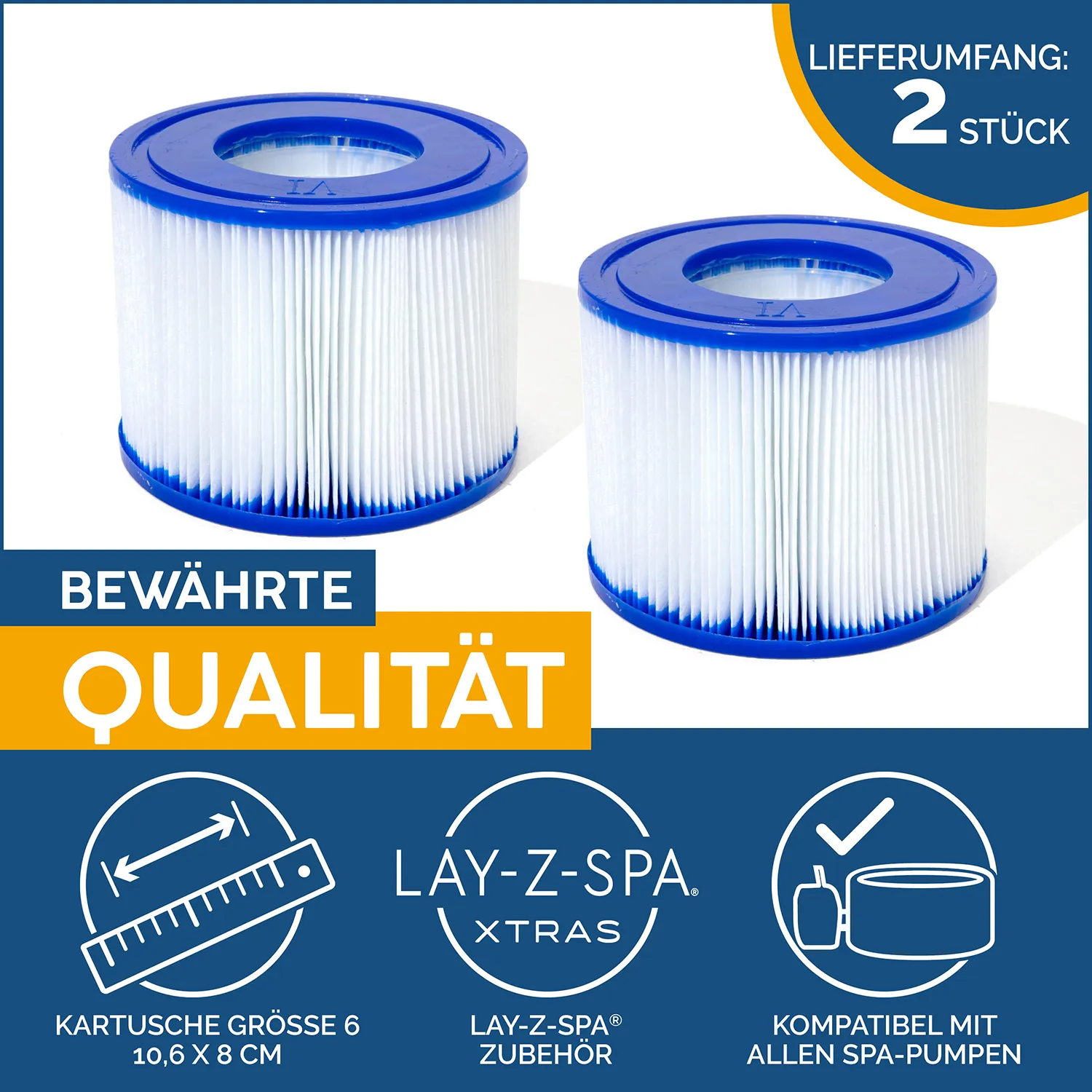 Bestway 60311 LAY-Z-SPA® Xtras -Filterkartusche Gr. VI Doppelpack